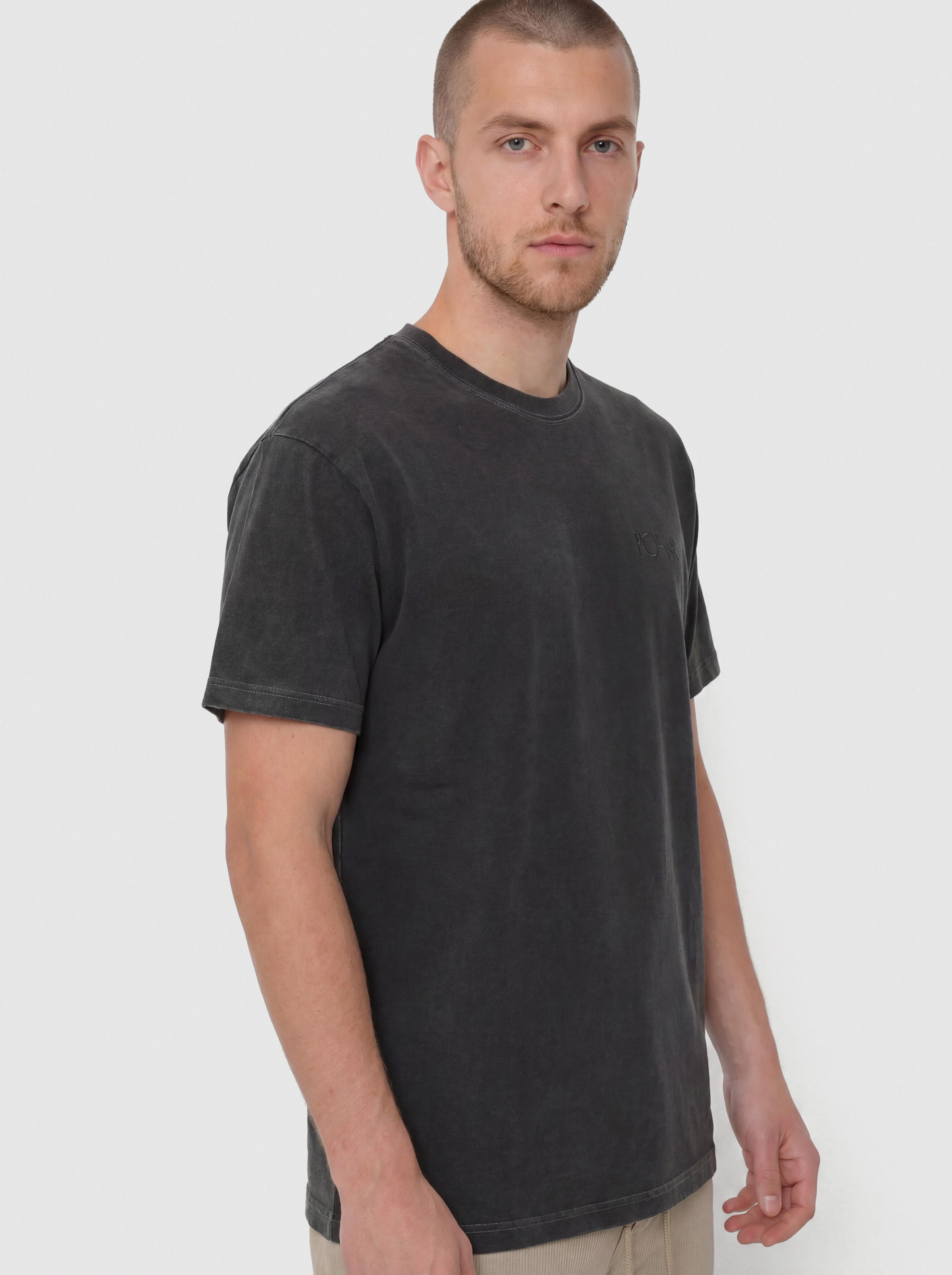 Tricou Polar Skate Contrast Stroke Logo (silver black/black)