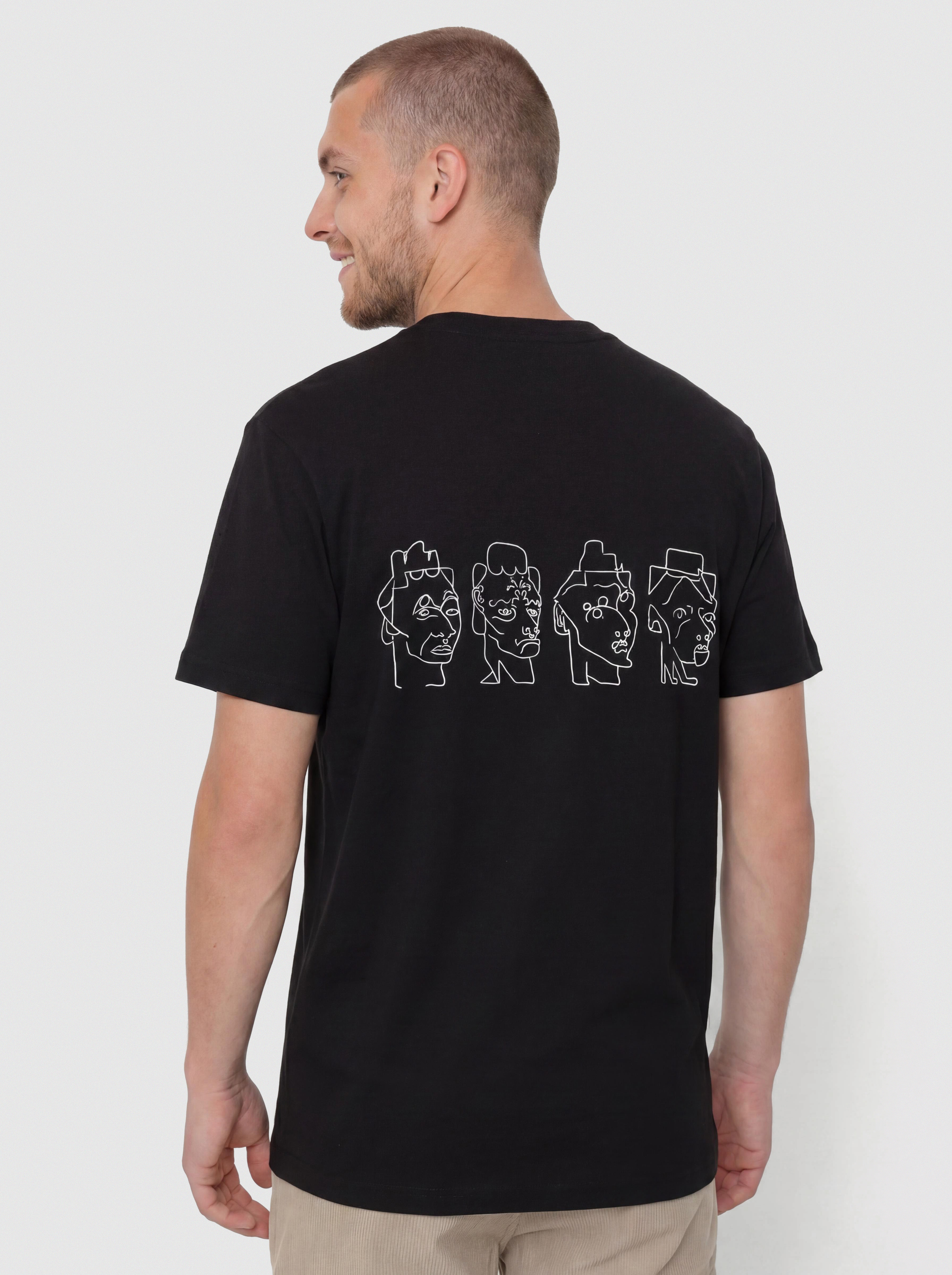 Tricou Polar Skate Contrast 8 Heads (black/white)