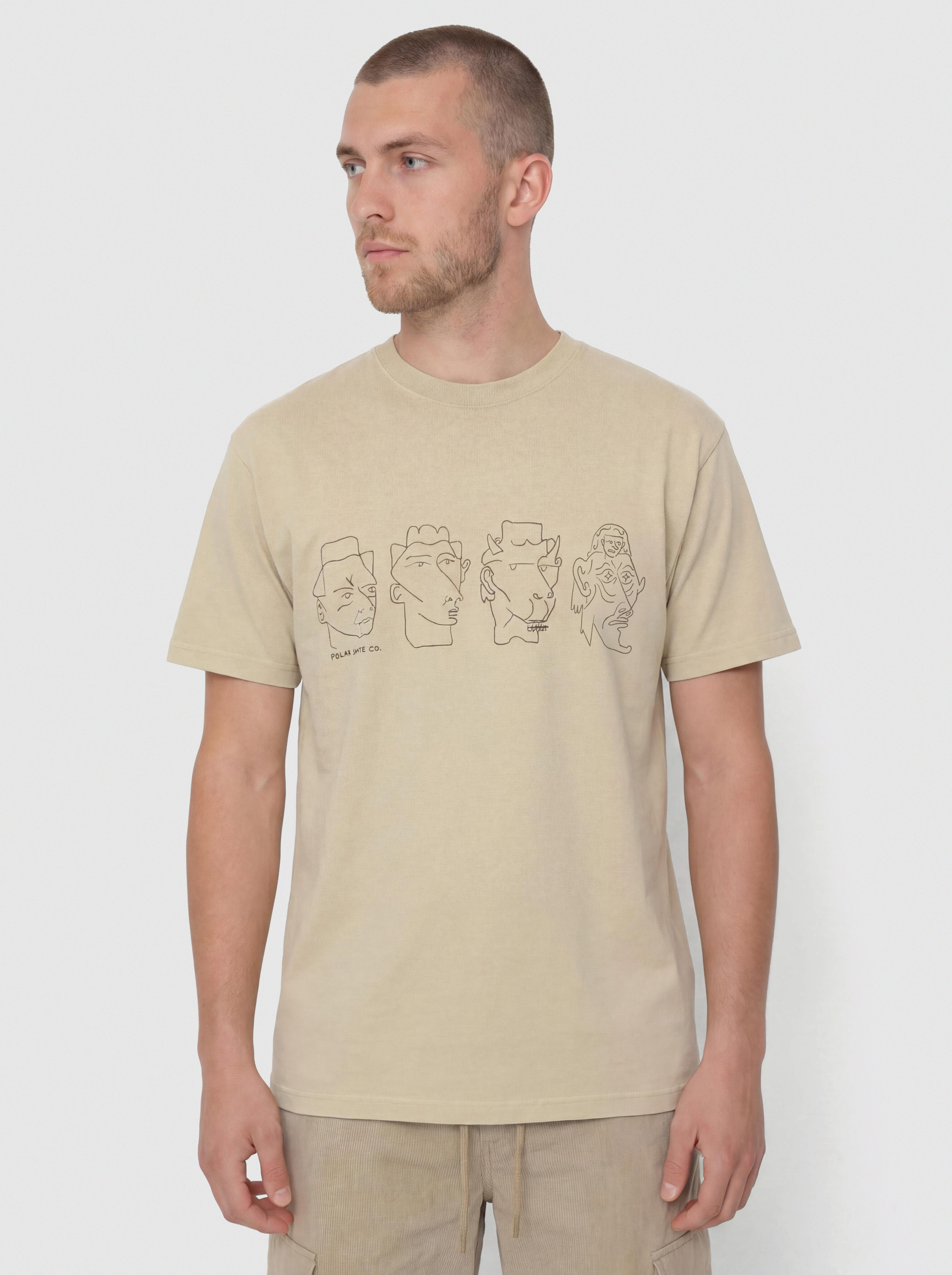 Tricou Polar Skate Contrast 8 Heads (sand/brown)