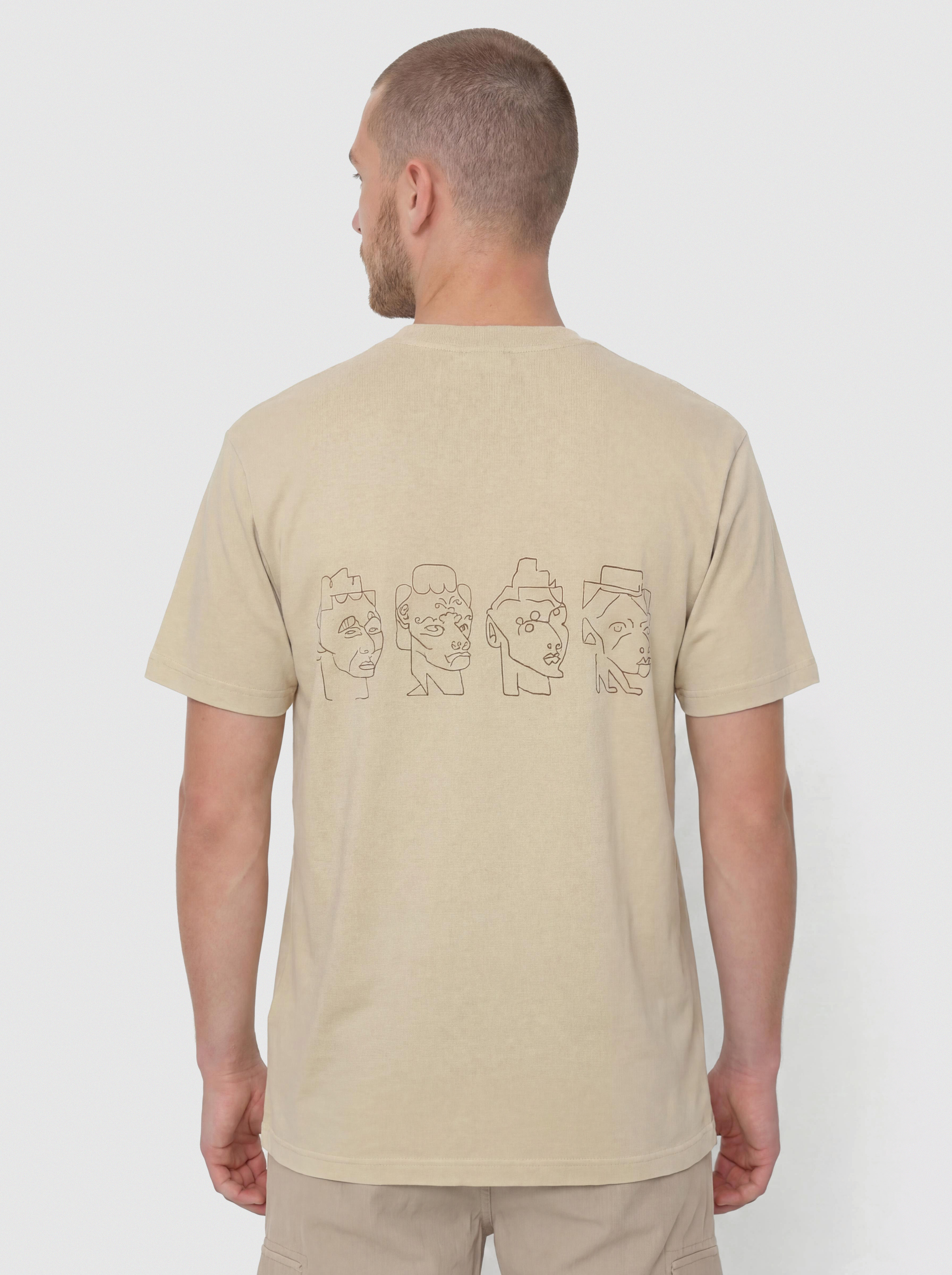 Tricou Polar Skate Contrast 8 Heads (sand/brown)