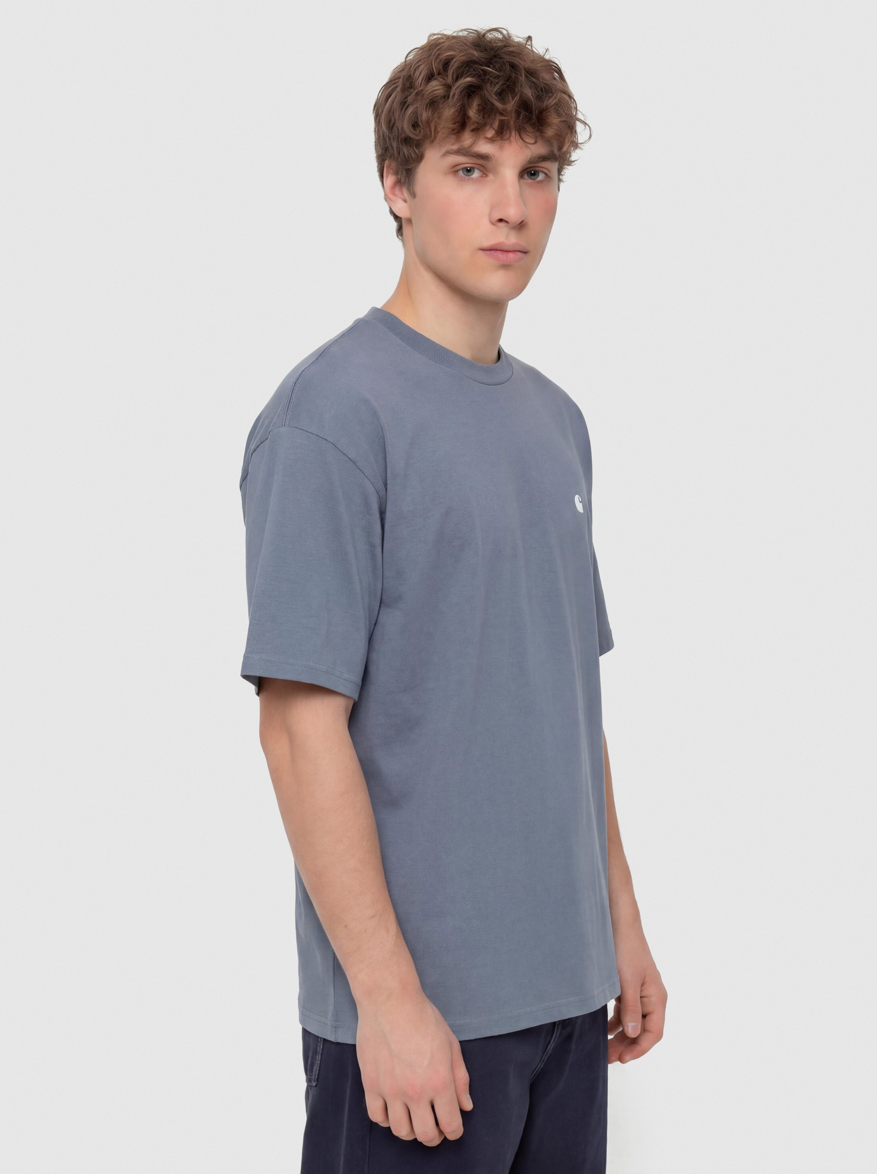 Tricou Carhartt WIP Madison (shady blue/white)