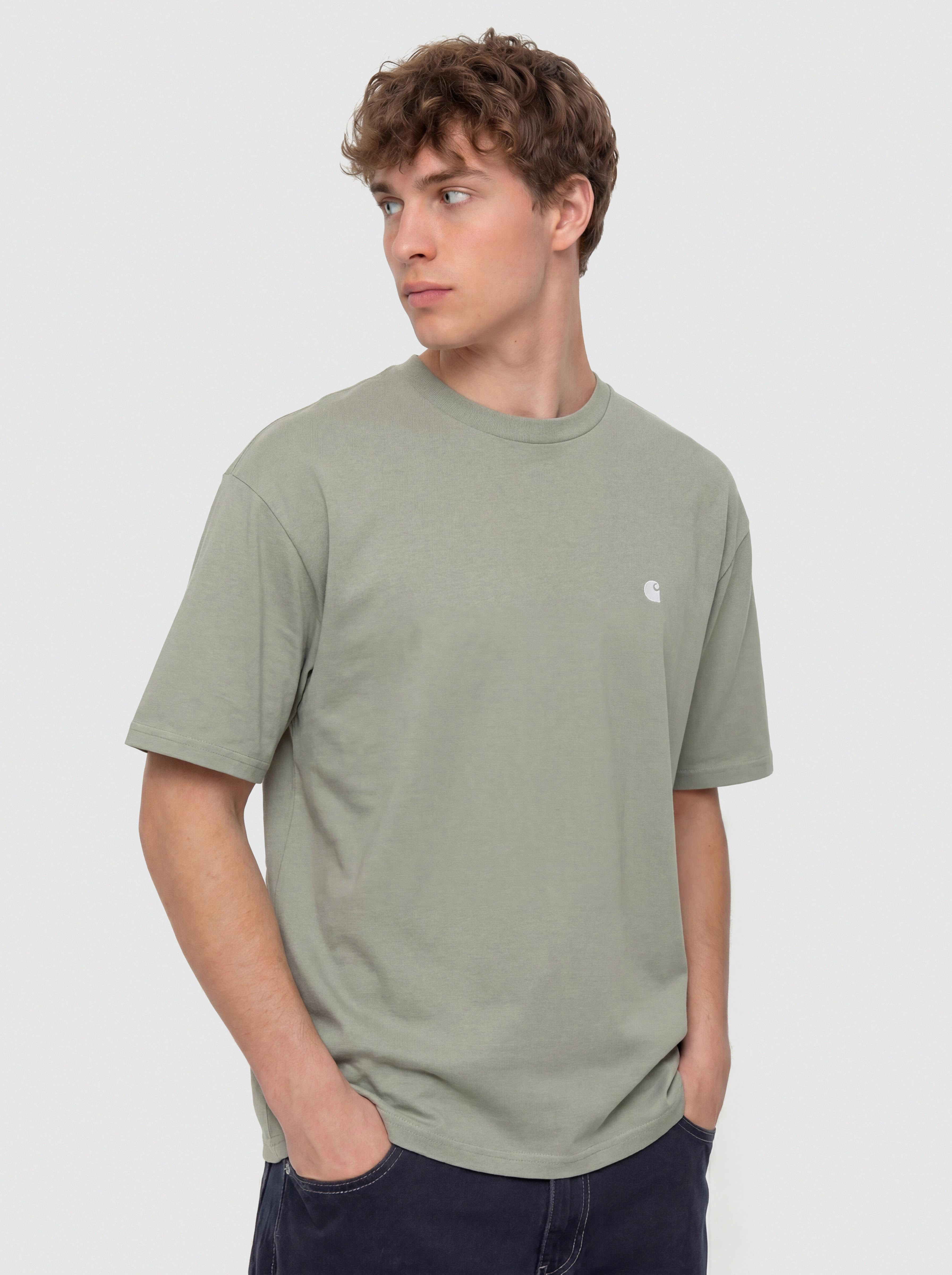 Tricou Carhartt WIP Madison (shady green/white)