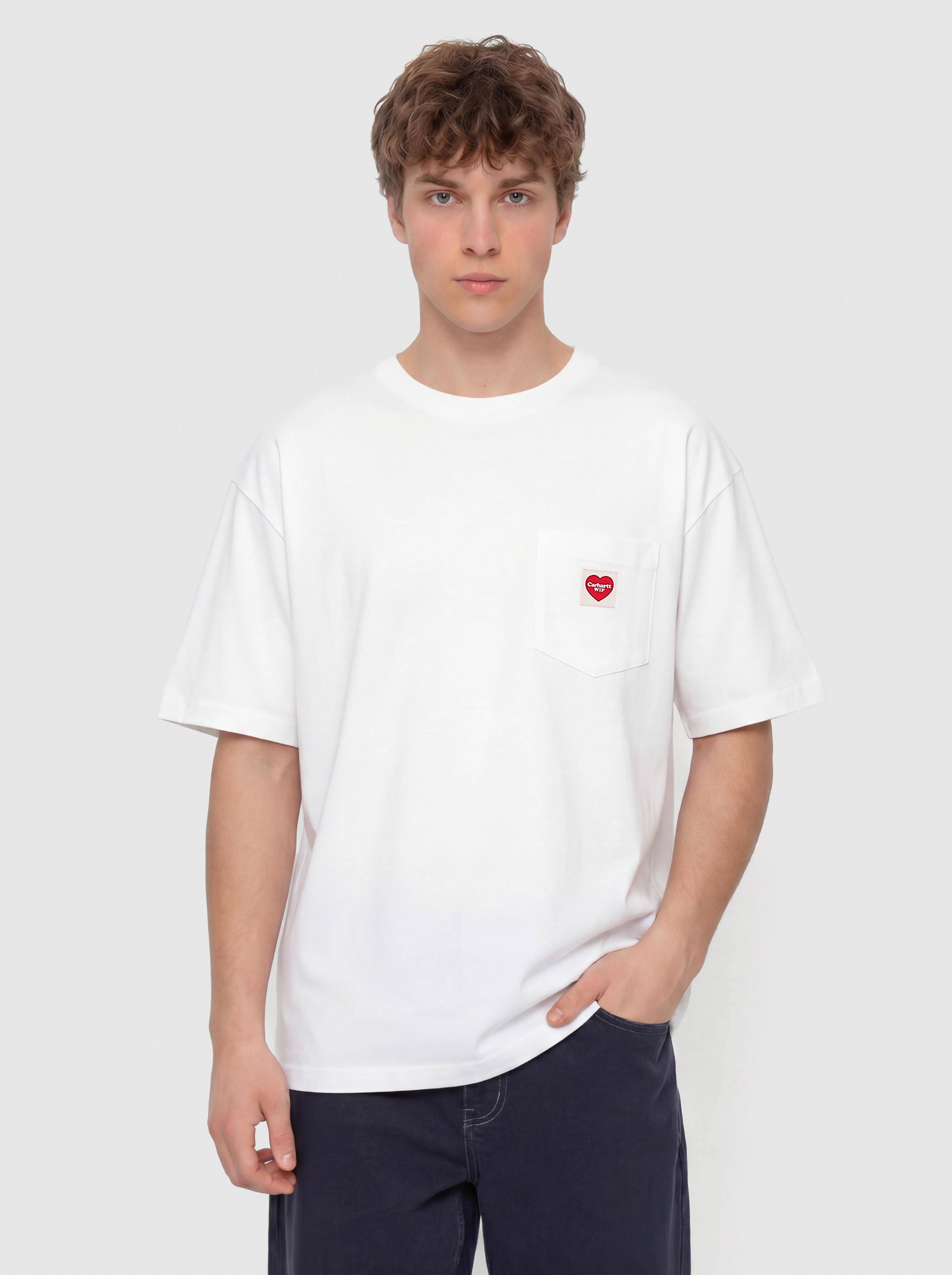 Tricou Carhartt WIP Pocket Heart (white/red)