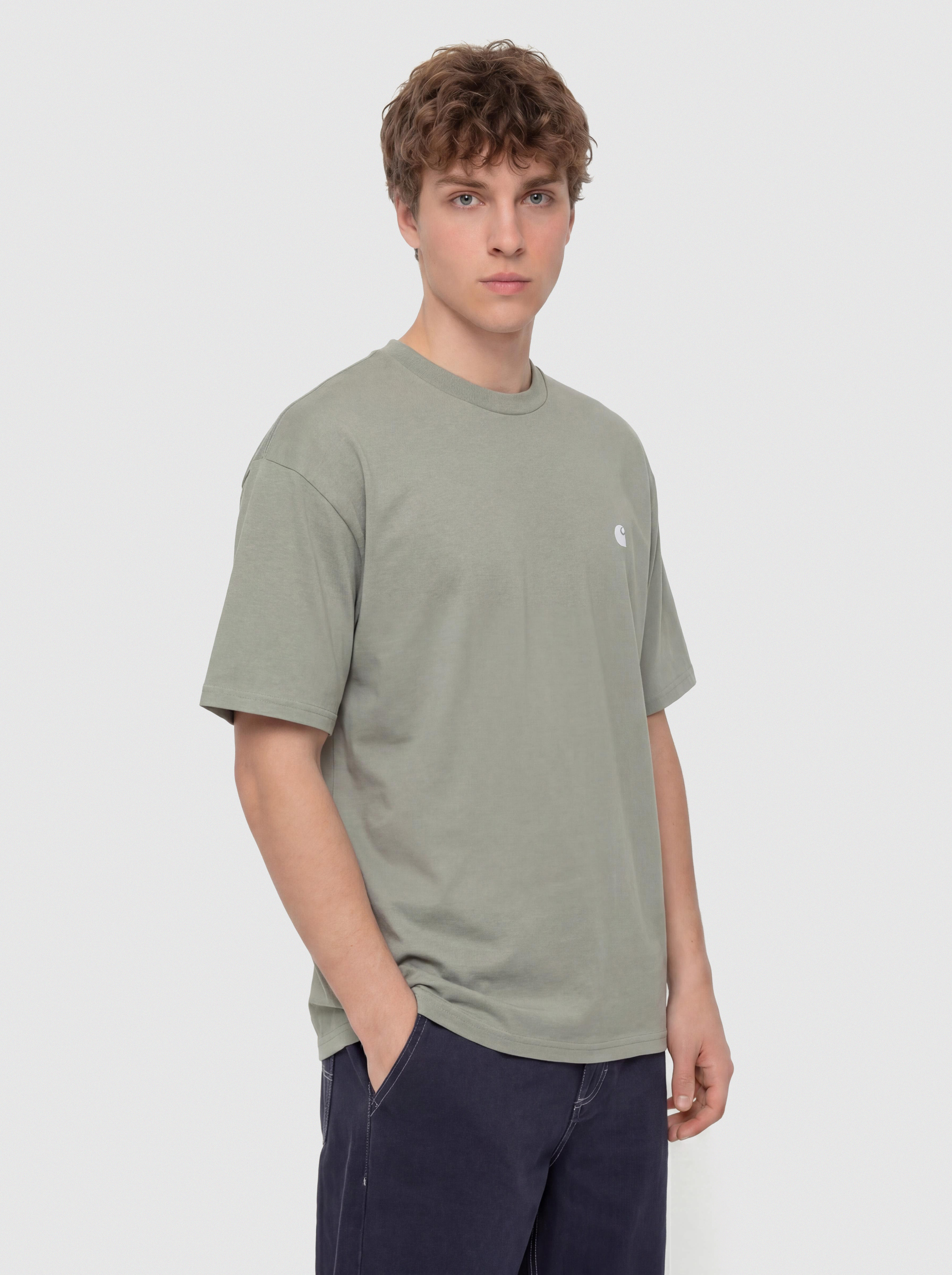 Tricou Carhartt WIP Madison (shady green/white)