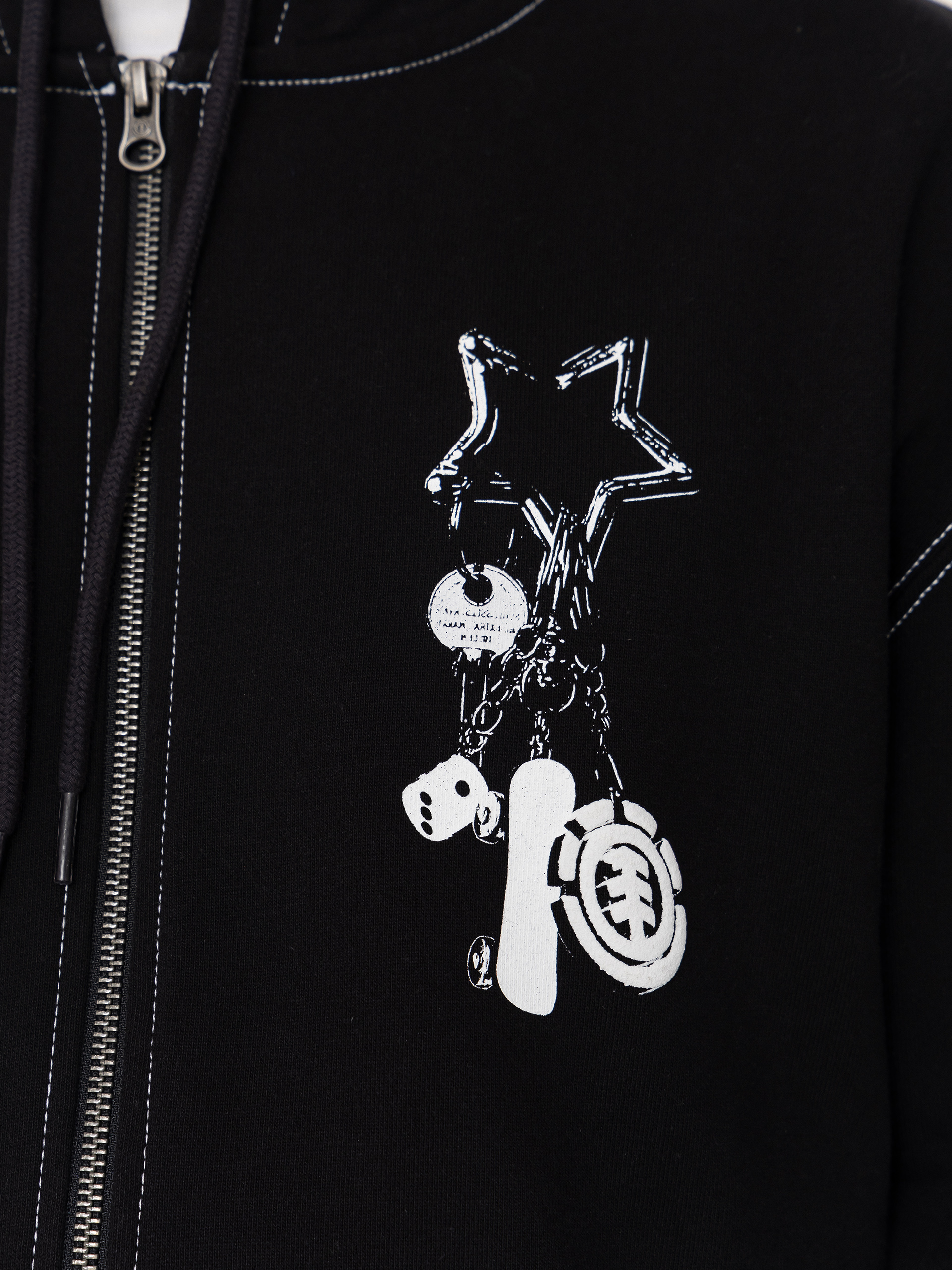 Hanorac cu glugă Element Keychain ZHD (flint black)
