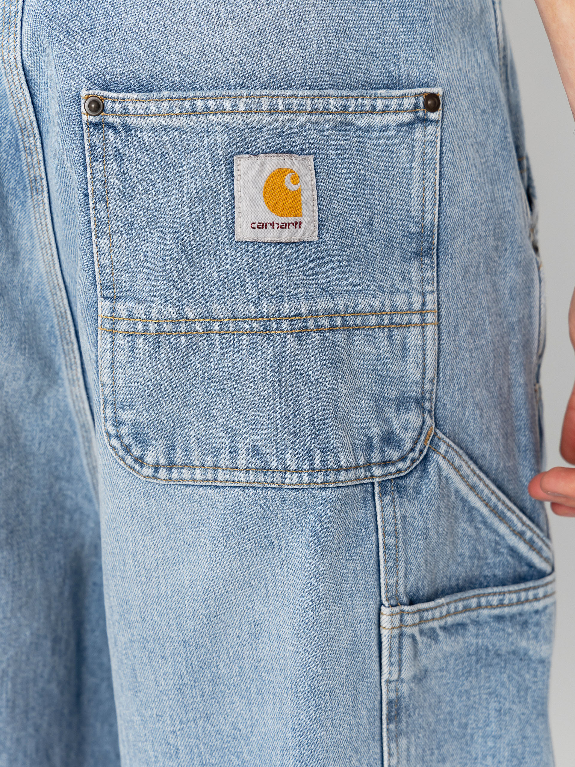 Pantaloni scurți Carhartt WIP OG Double Knee (blue heavy worn bleached)
