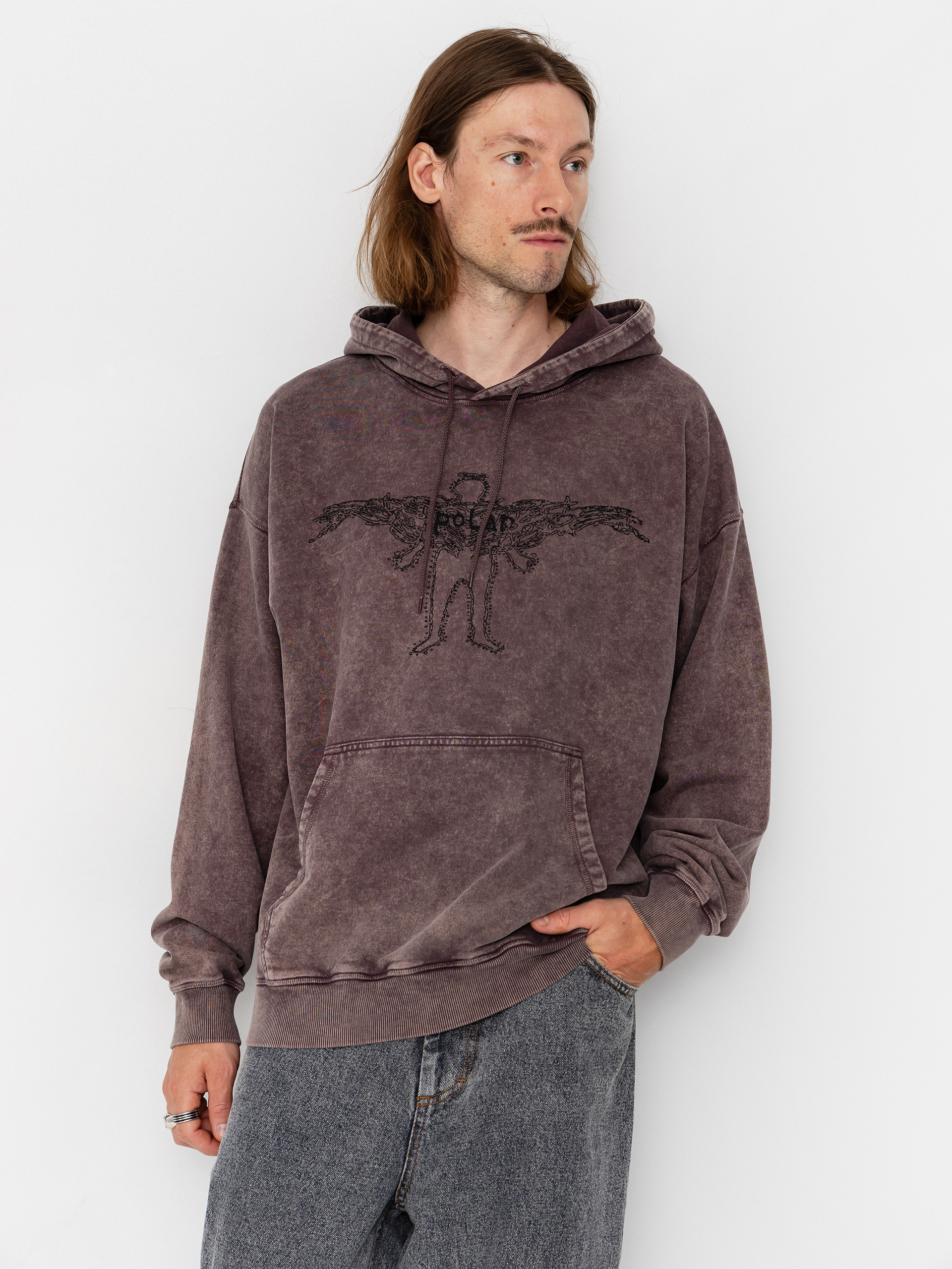 Hanorac cu glugu0103 Polar Skate Acid Frank Soul HD (bordeaux)