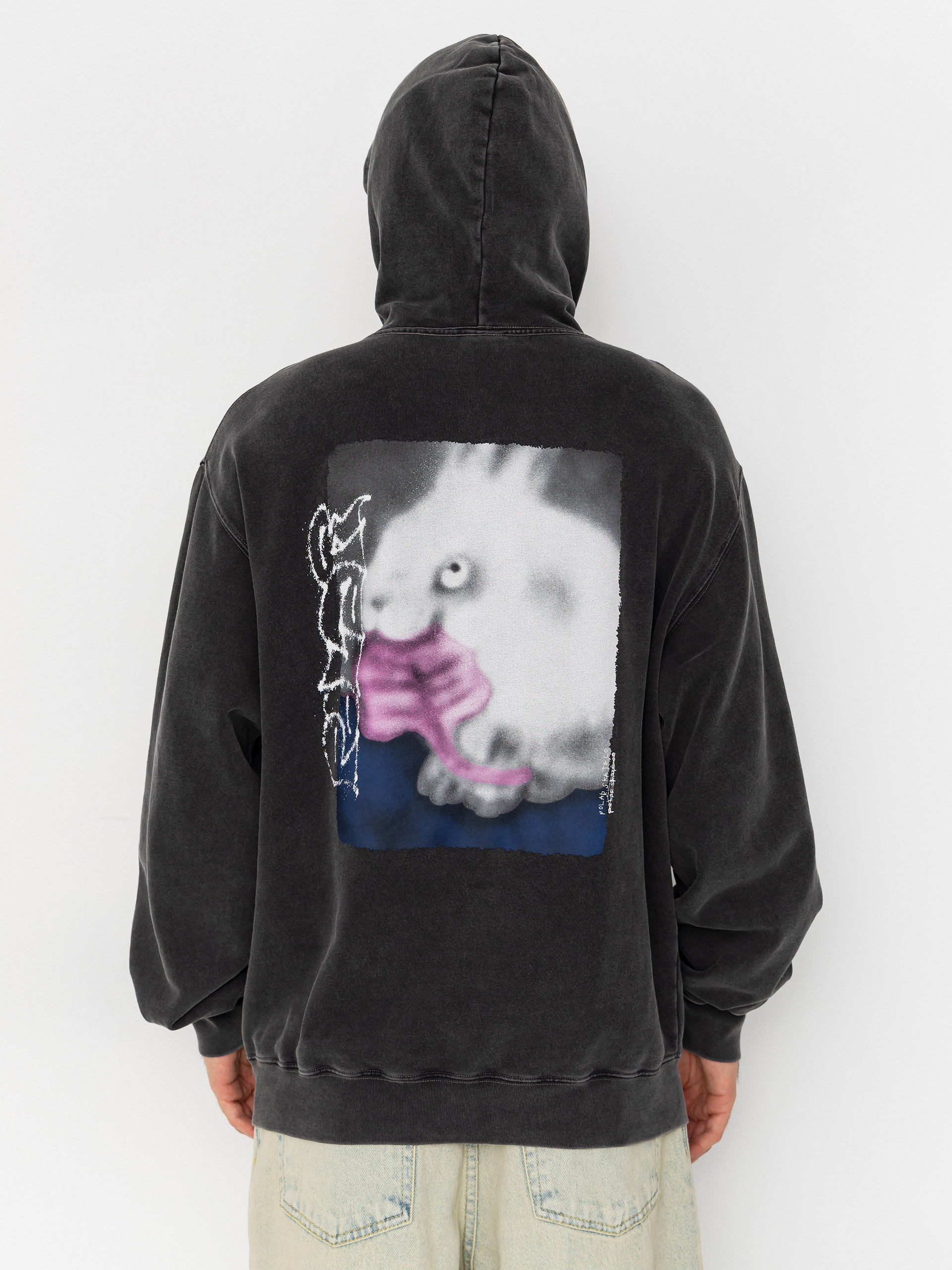 Hanorac cu glugă Polar Skate Dave Rabbit HD (silver black)