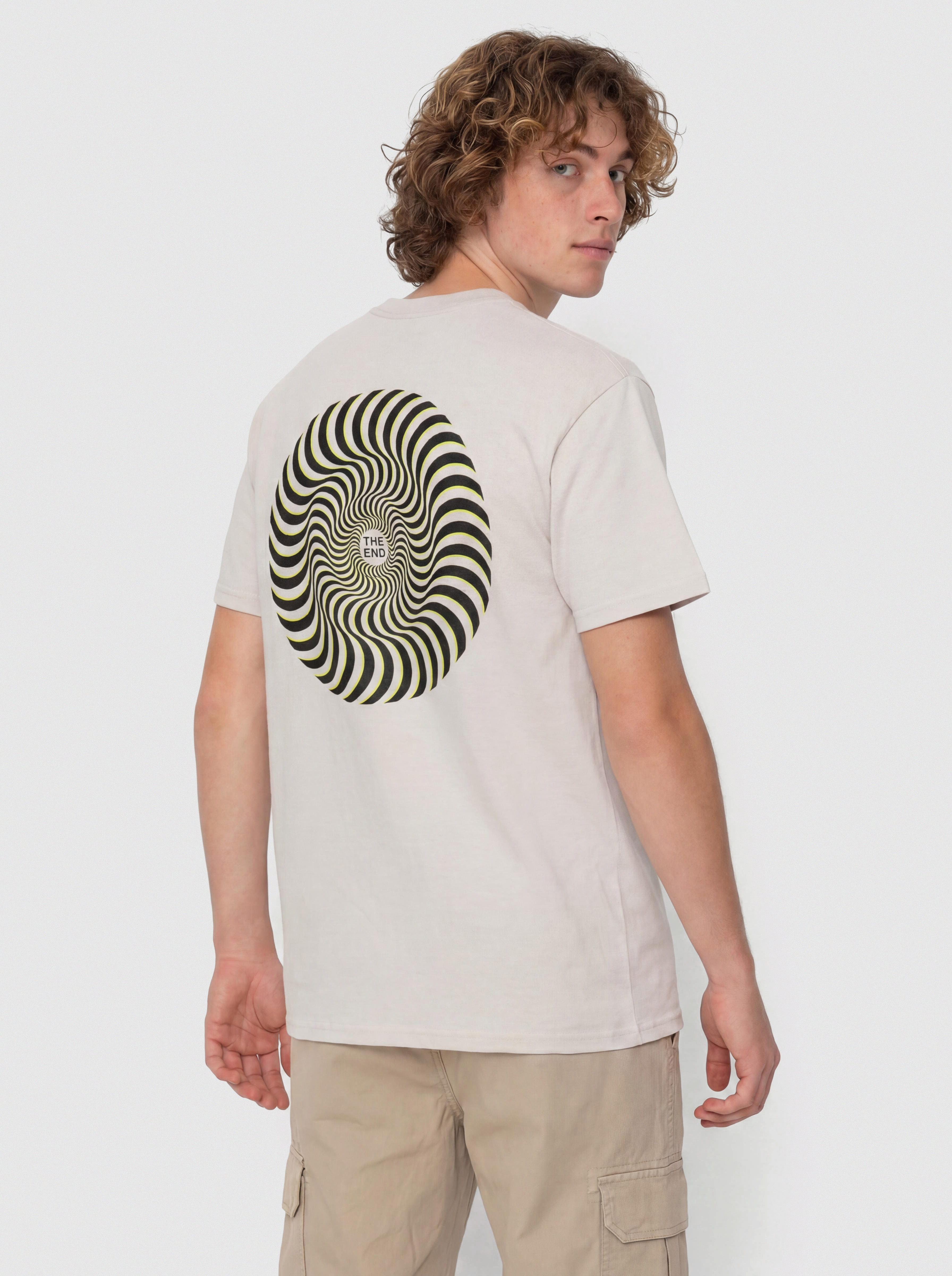 Tricou Spitfire Classic Swirl Overlay (ice grey w/black green prints)