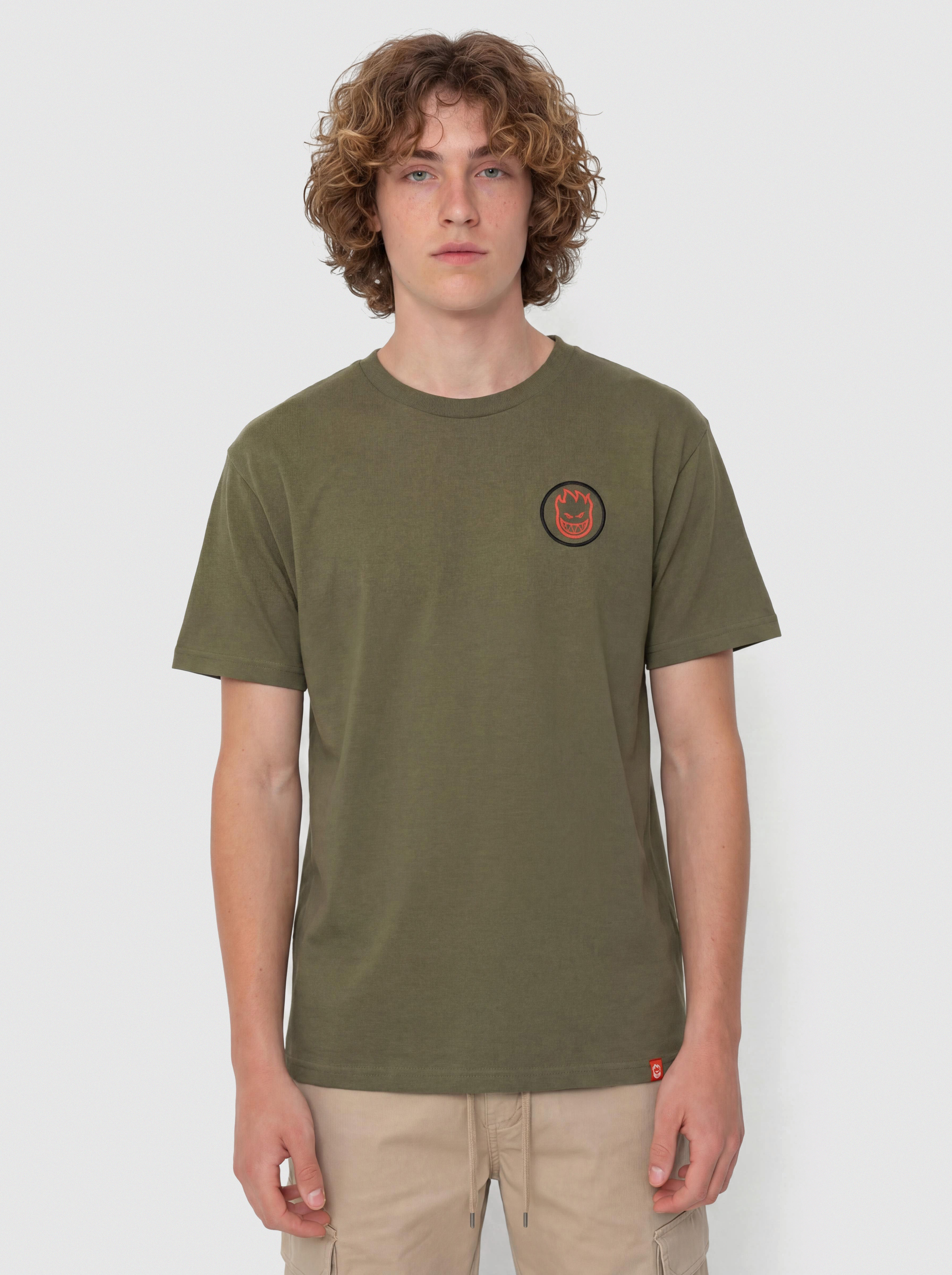 Tricou Spitfire Classic Swirl Overlay (military green w/black red prints)