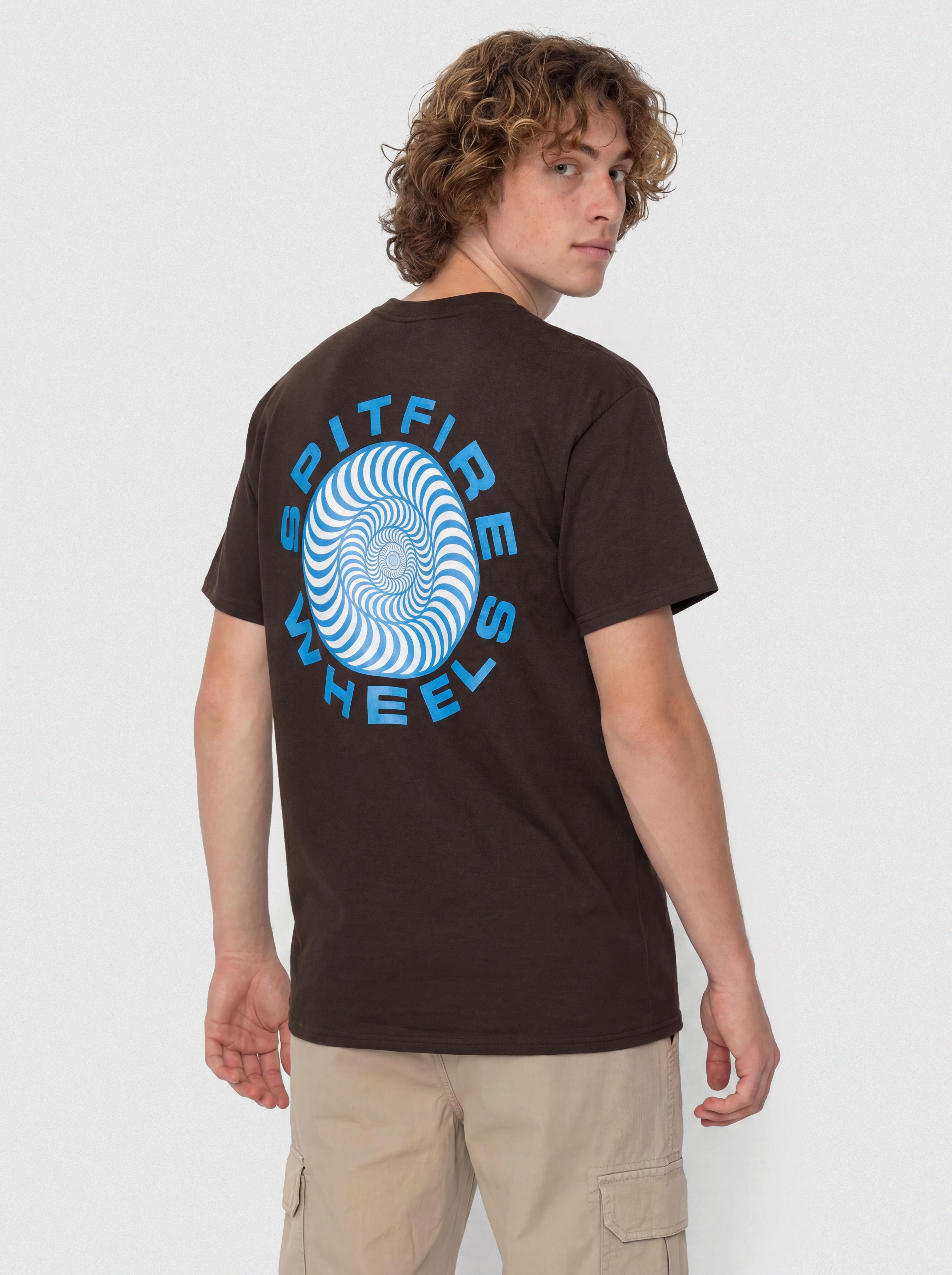 Tricou Spitfire Classic '87 Swirl Fill (dark chocolate with blue & white prints)