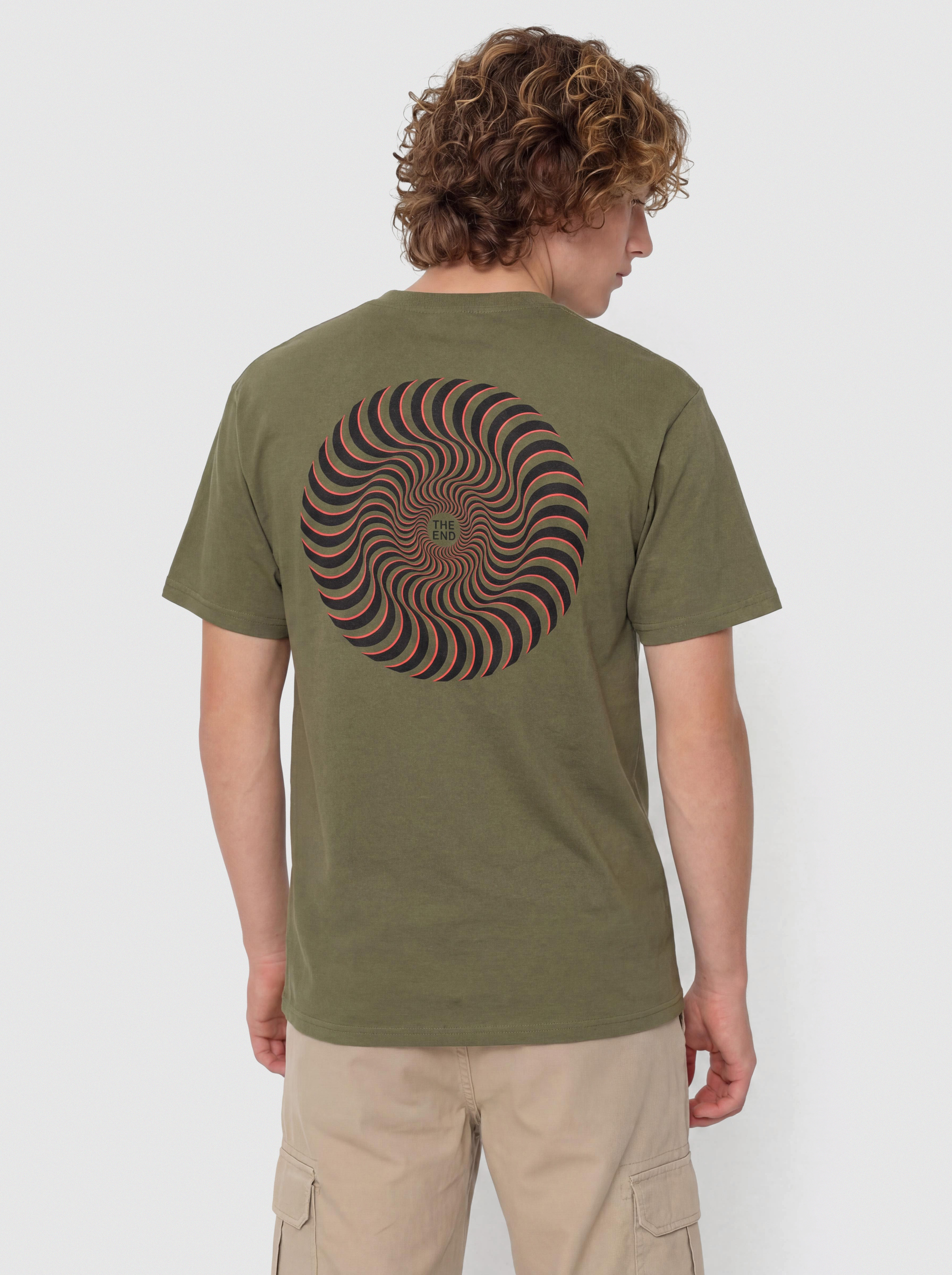 Tricou Spitfire Classic Swirl Overlay (military green w/black red prints)