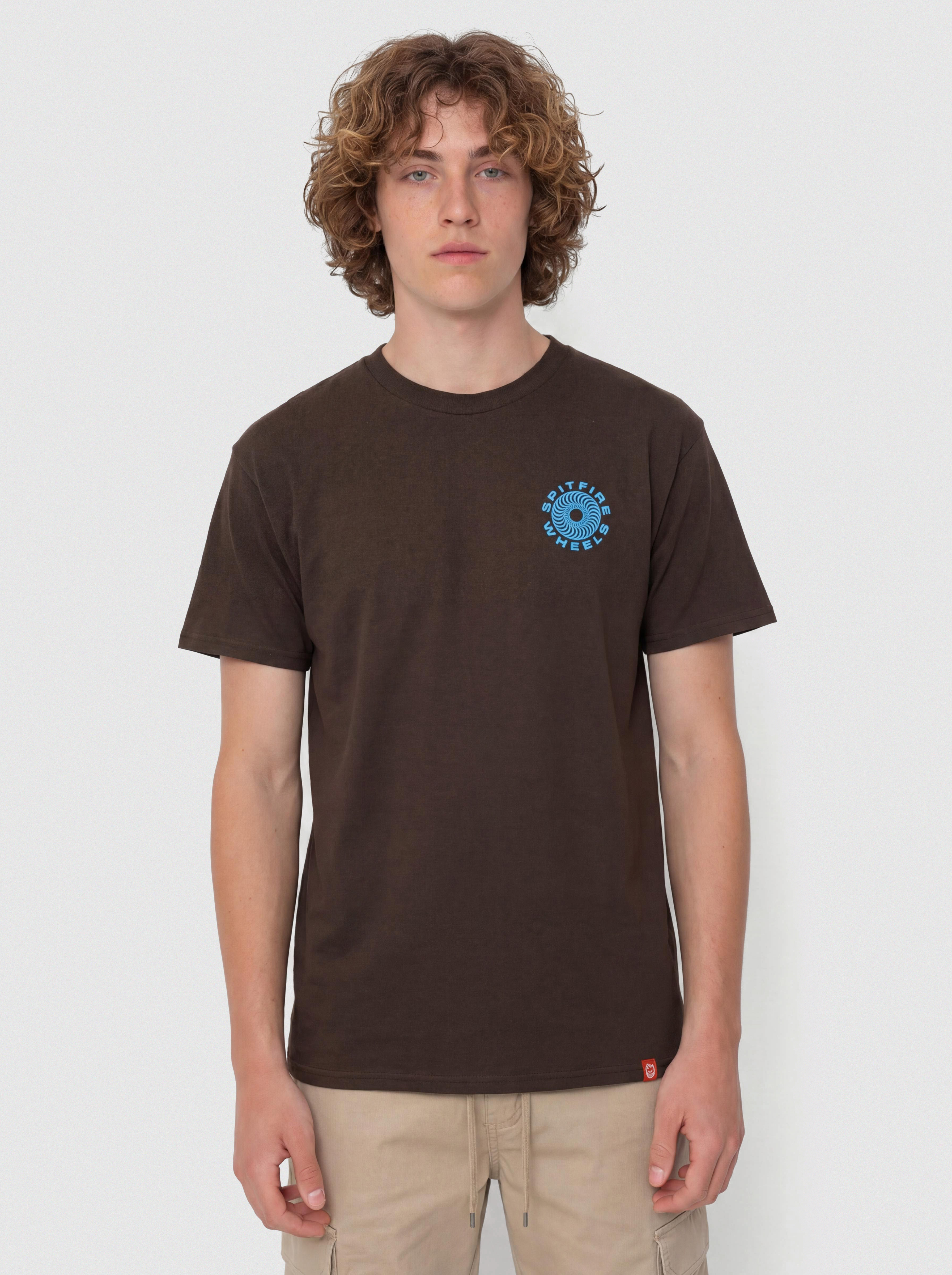 Tricou Spitfire Classic '87 Swirl Fill (dark chocolate with blue & white prints)