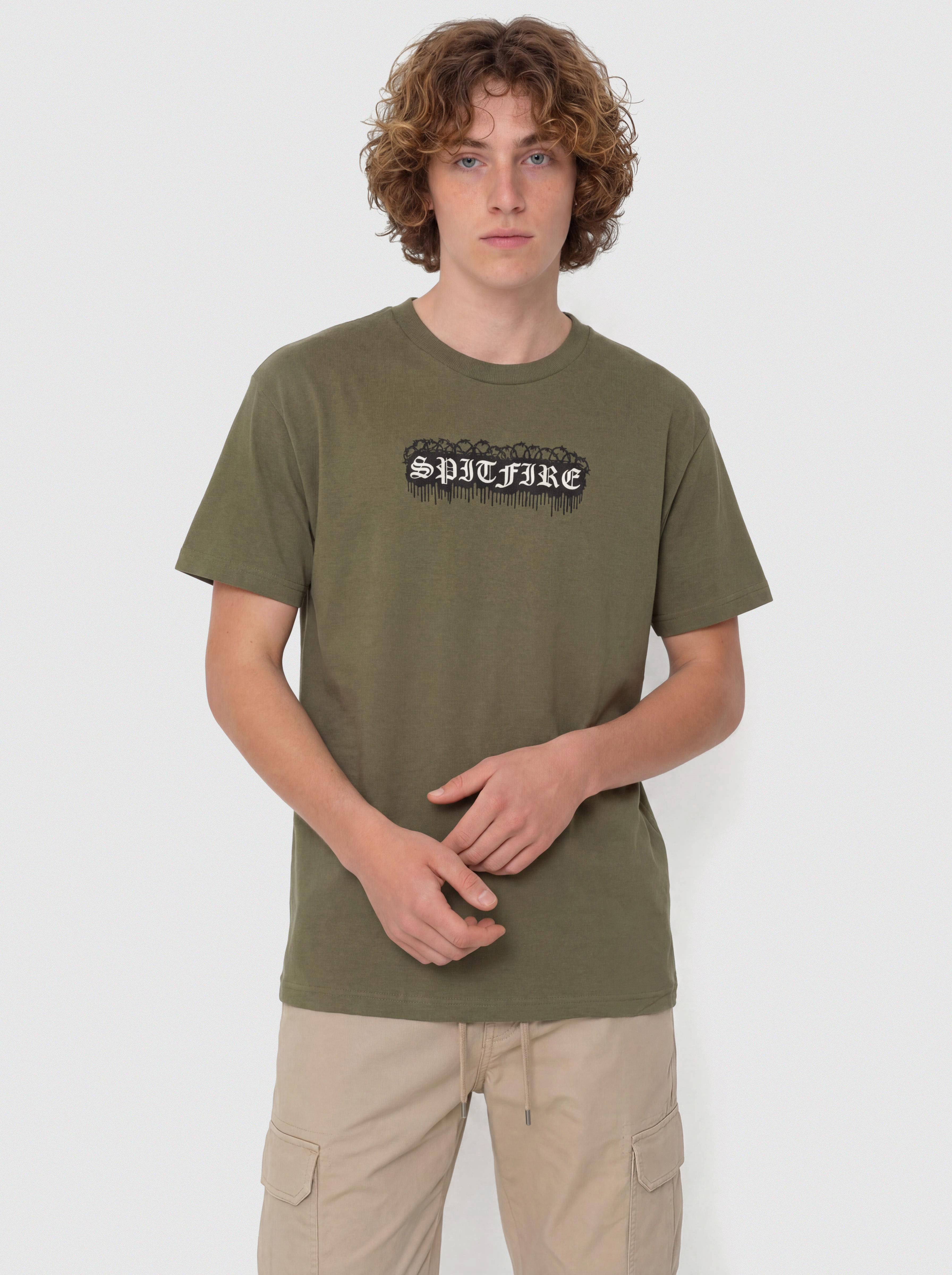 Tricou Spitfire Old E Barbed (military green)