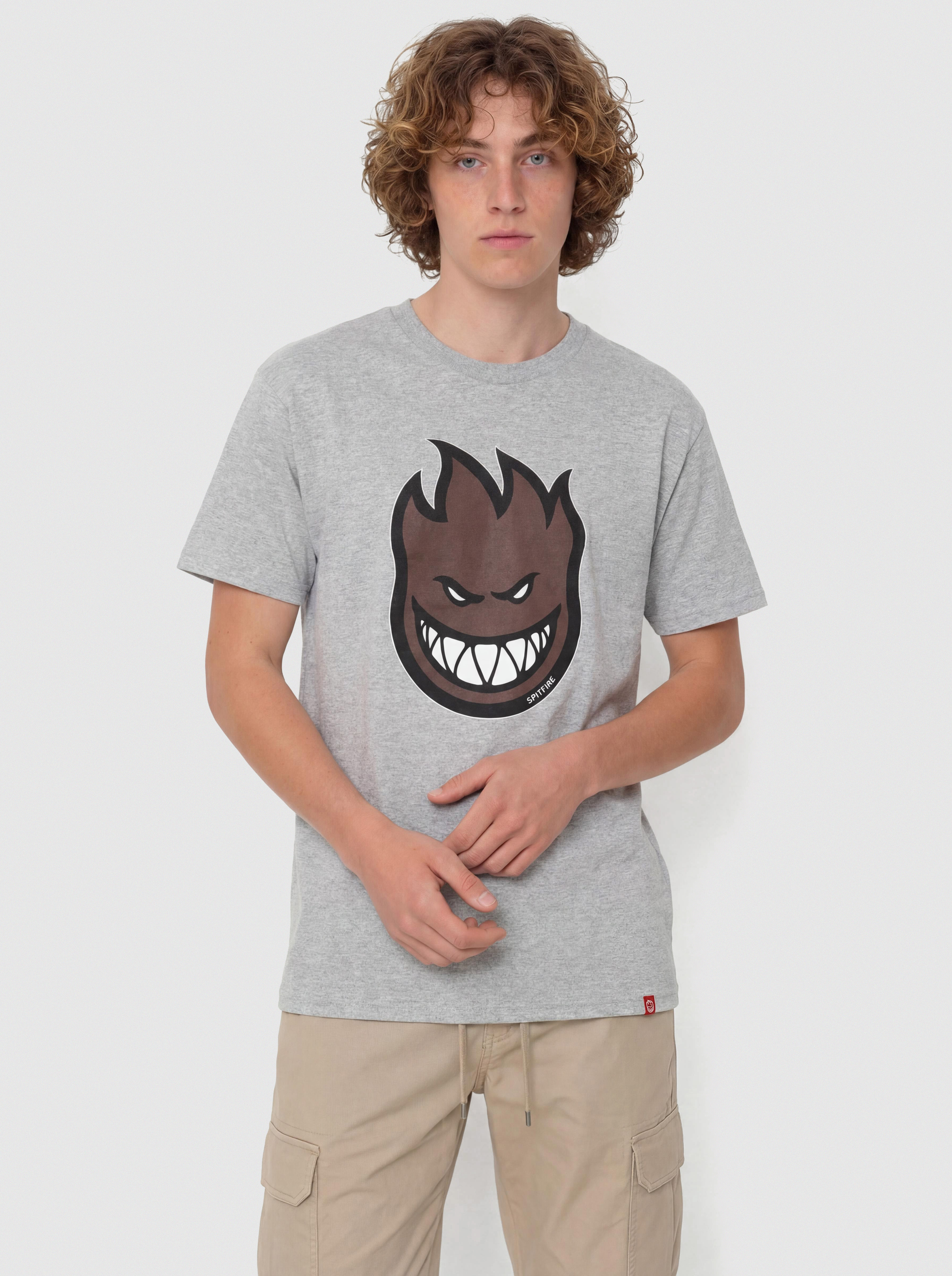 Tricou Spitfire Bighead Fill (heather grey w/dark red black & white print)