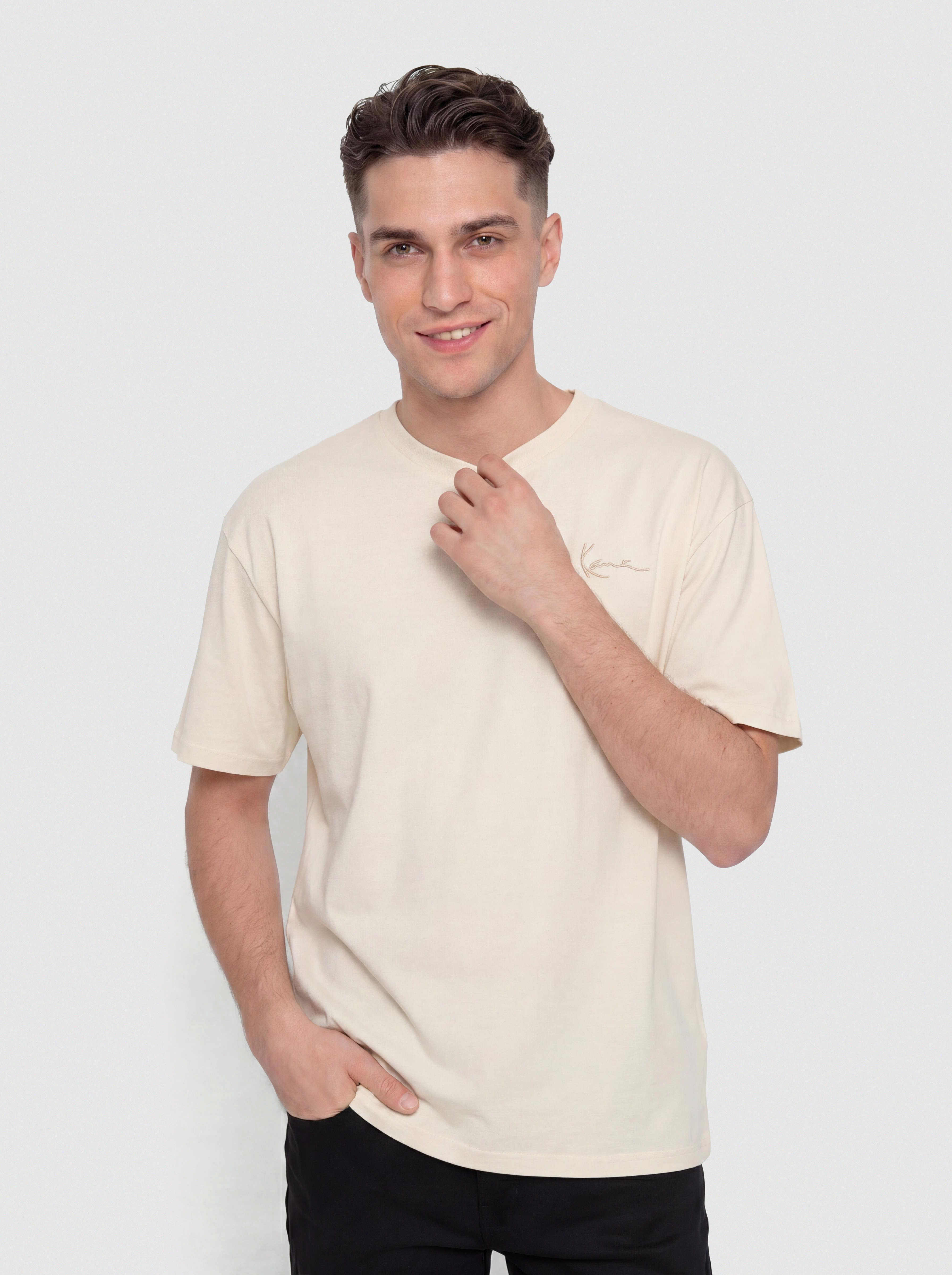 Tricou Karl Kani Signature Washed Oversized (white)
