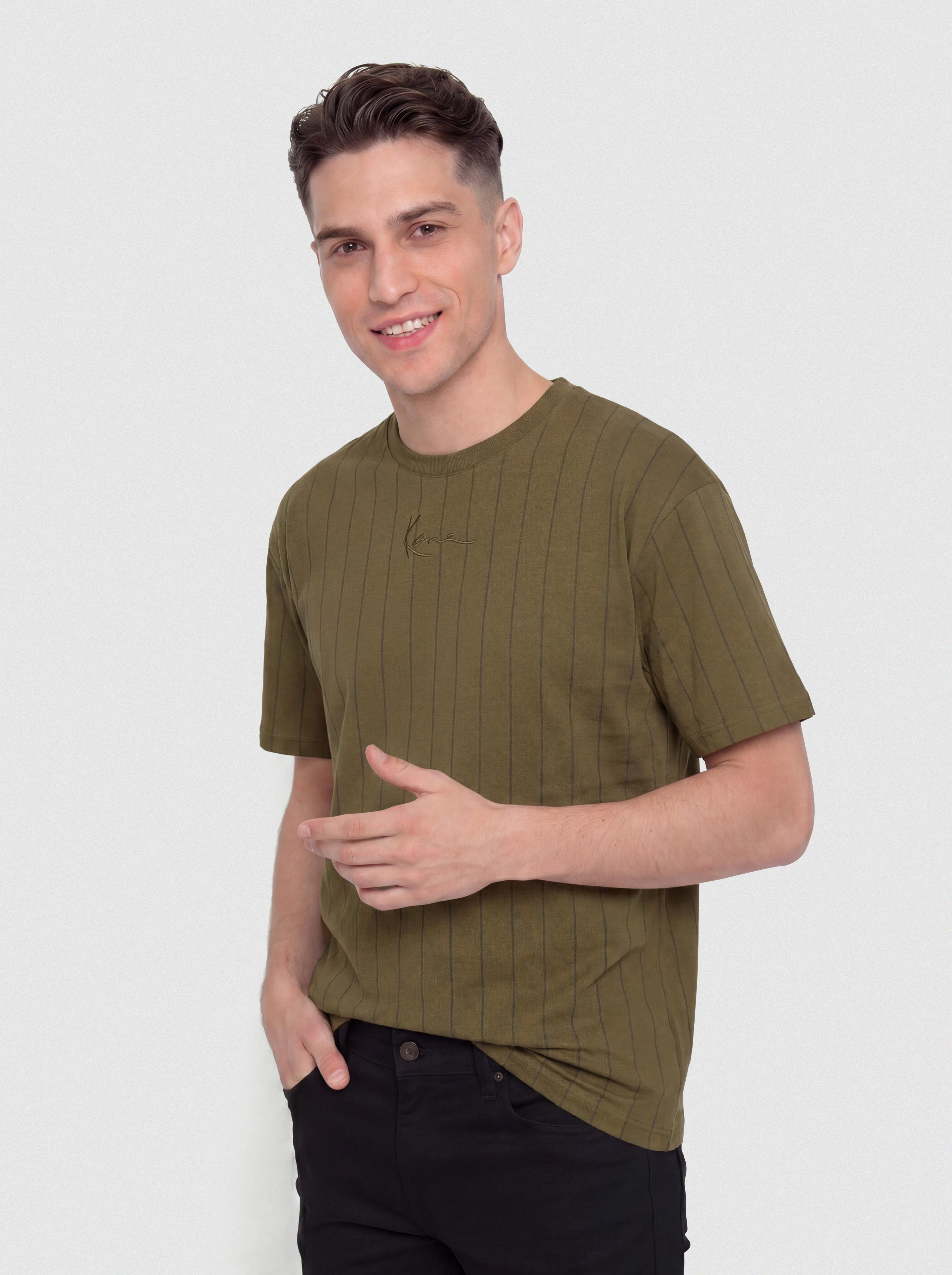Tricou Karl Kani Small Signature Essential Pinstripe