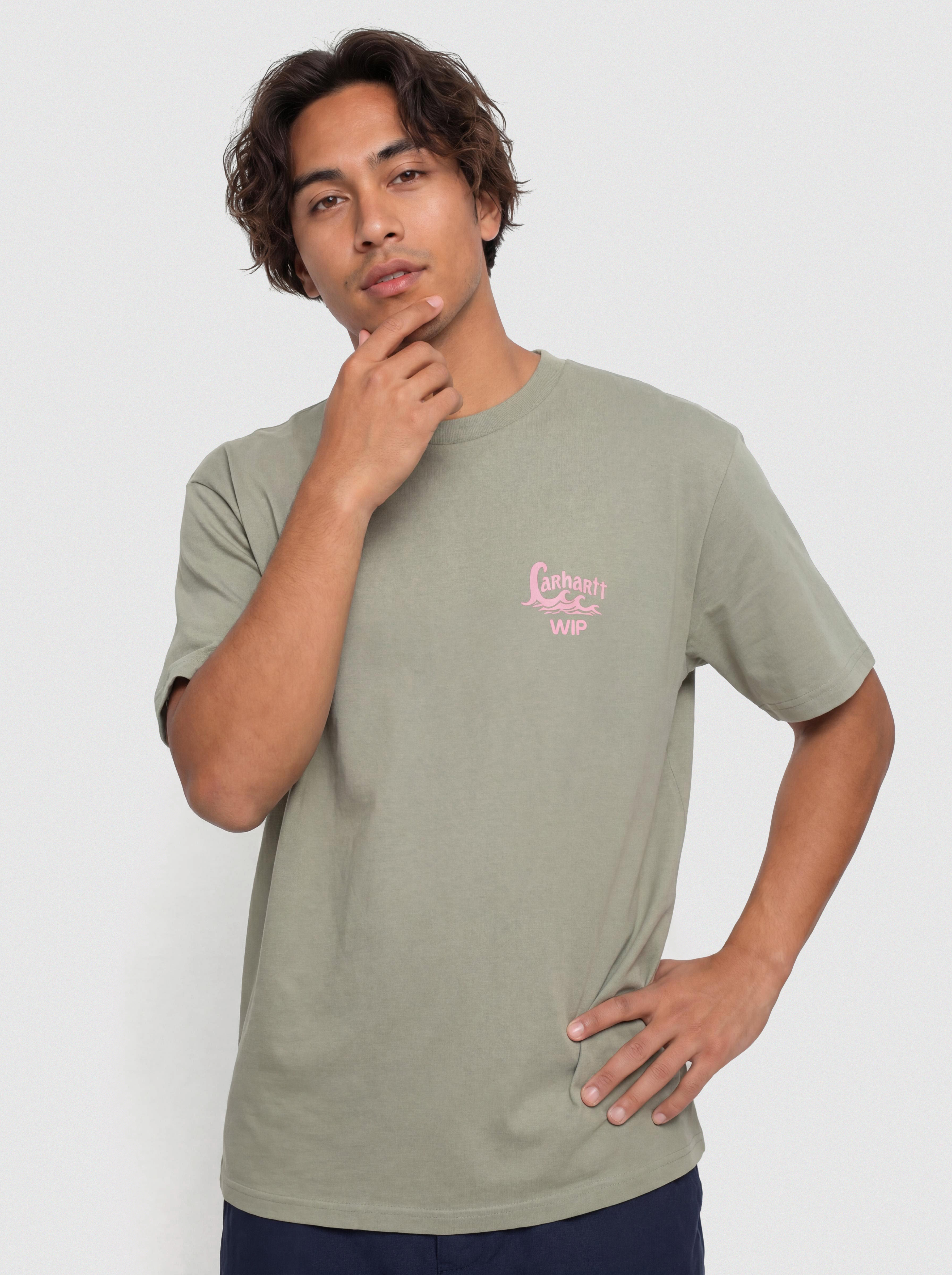 Tricou Carhartt WIP Waves (shady green)