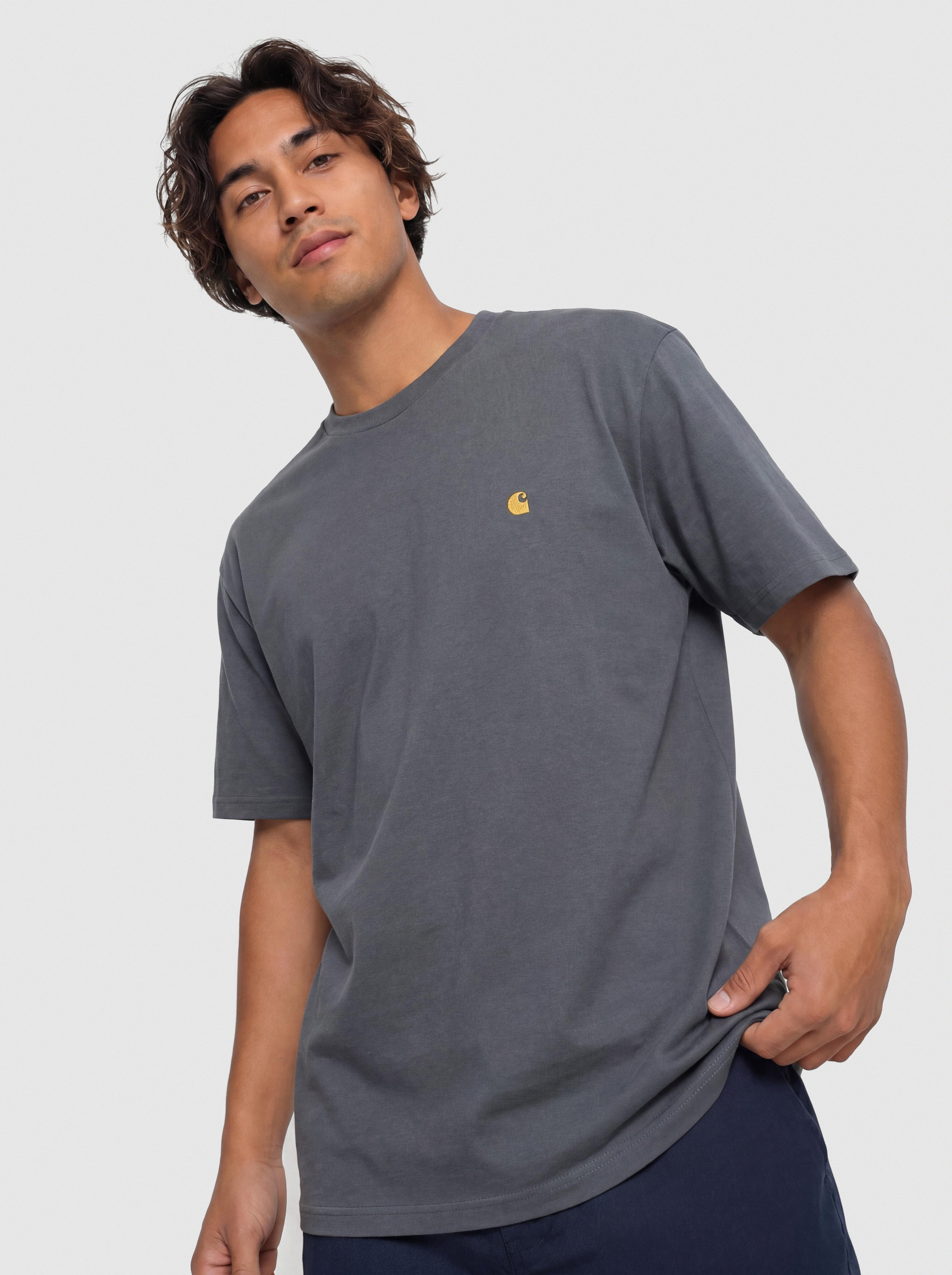 Tricou Carhartt WIP Chase (styx/gold)