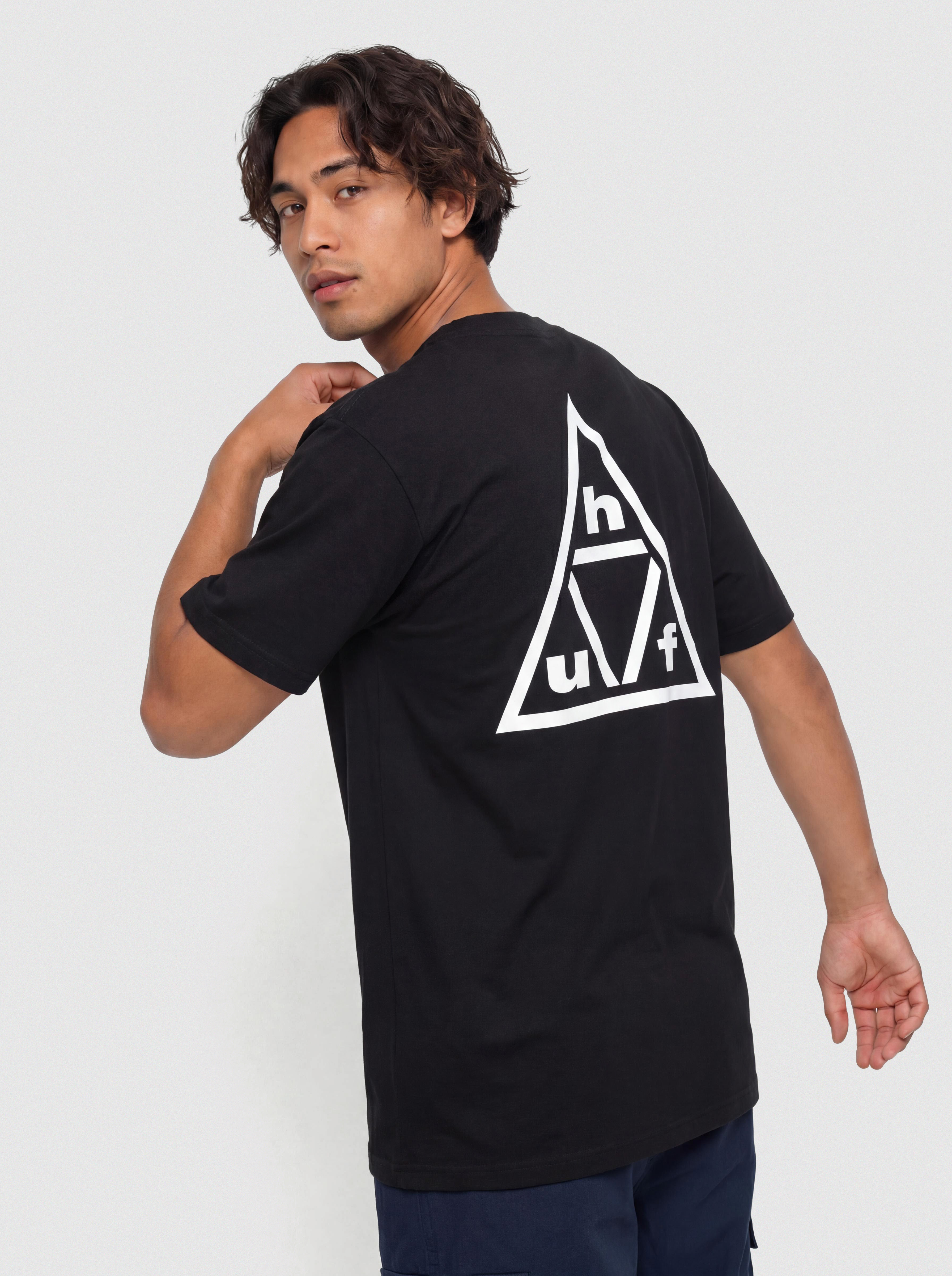 Tricou HUF Triple Triangle (black/white)