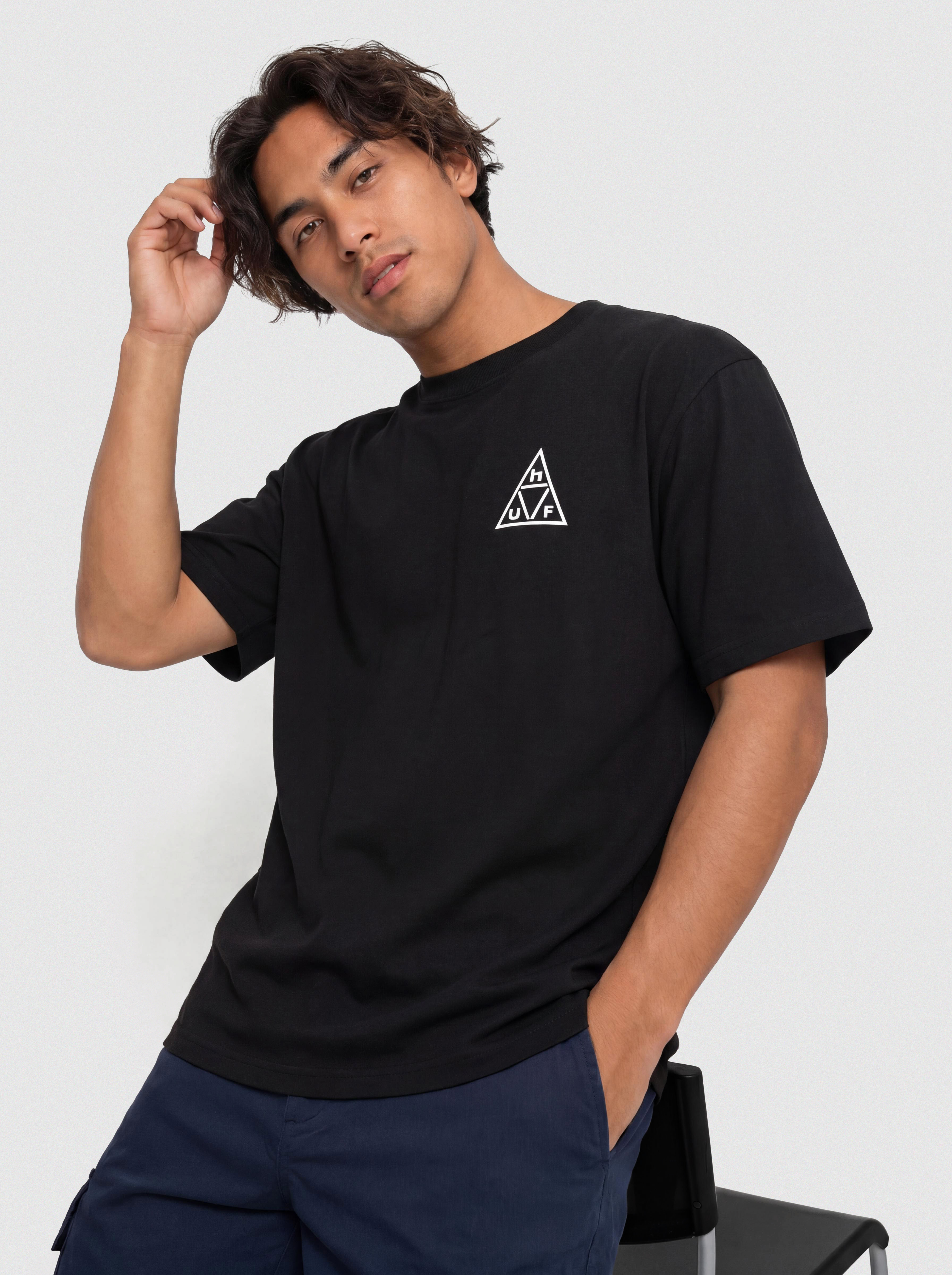 Tricou HUF Triple Triangle (black/white)