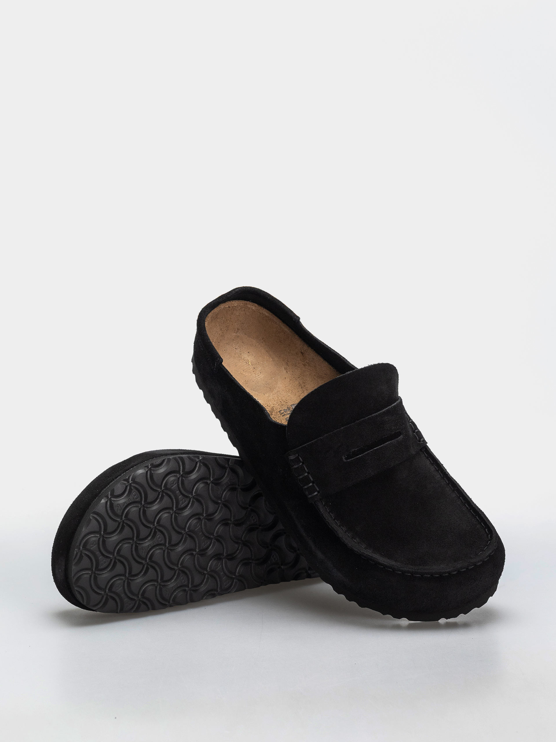 Șlapi Birkenstock Naples Wrapped Suede Leather Regular (black)