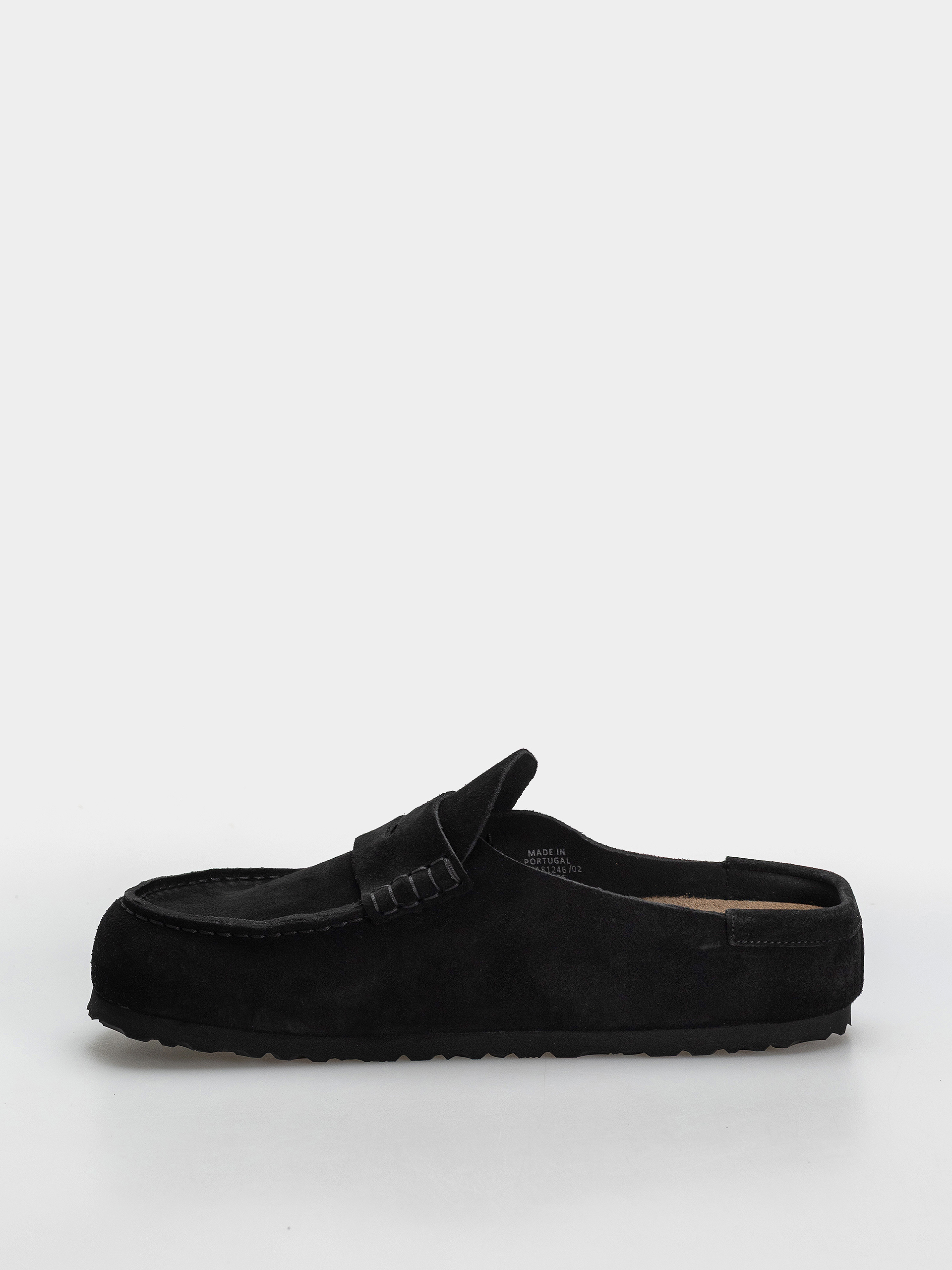 Șlapi Birkenstock Naples Wrapped Suede Leather Regular (black)
