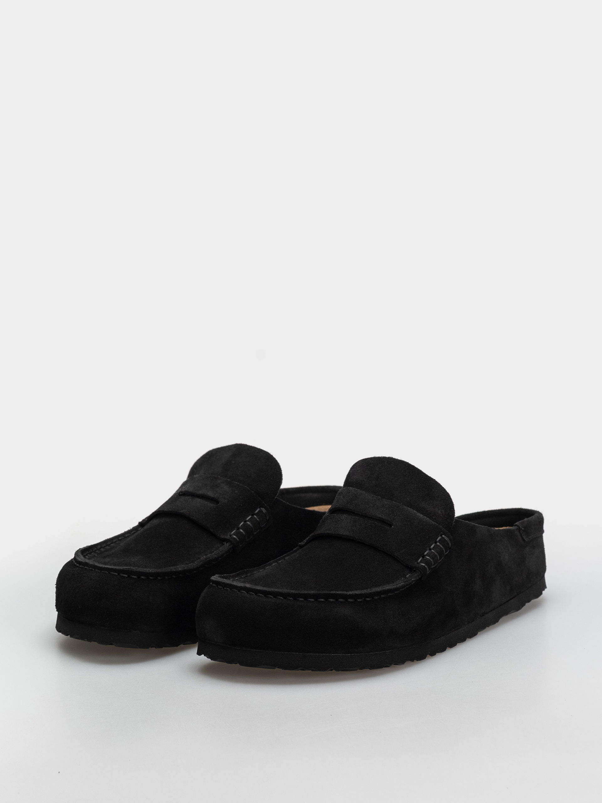 Șlapi Birkenstock Naples Wrapped Suede Leather Regular (black)
