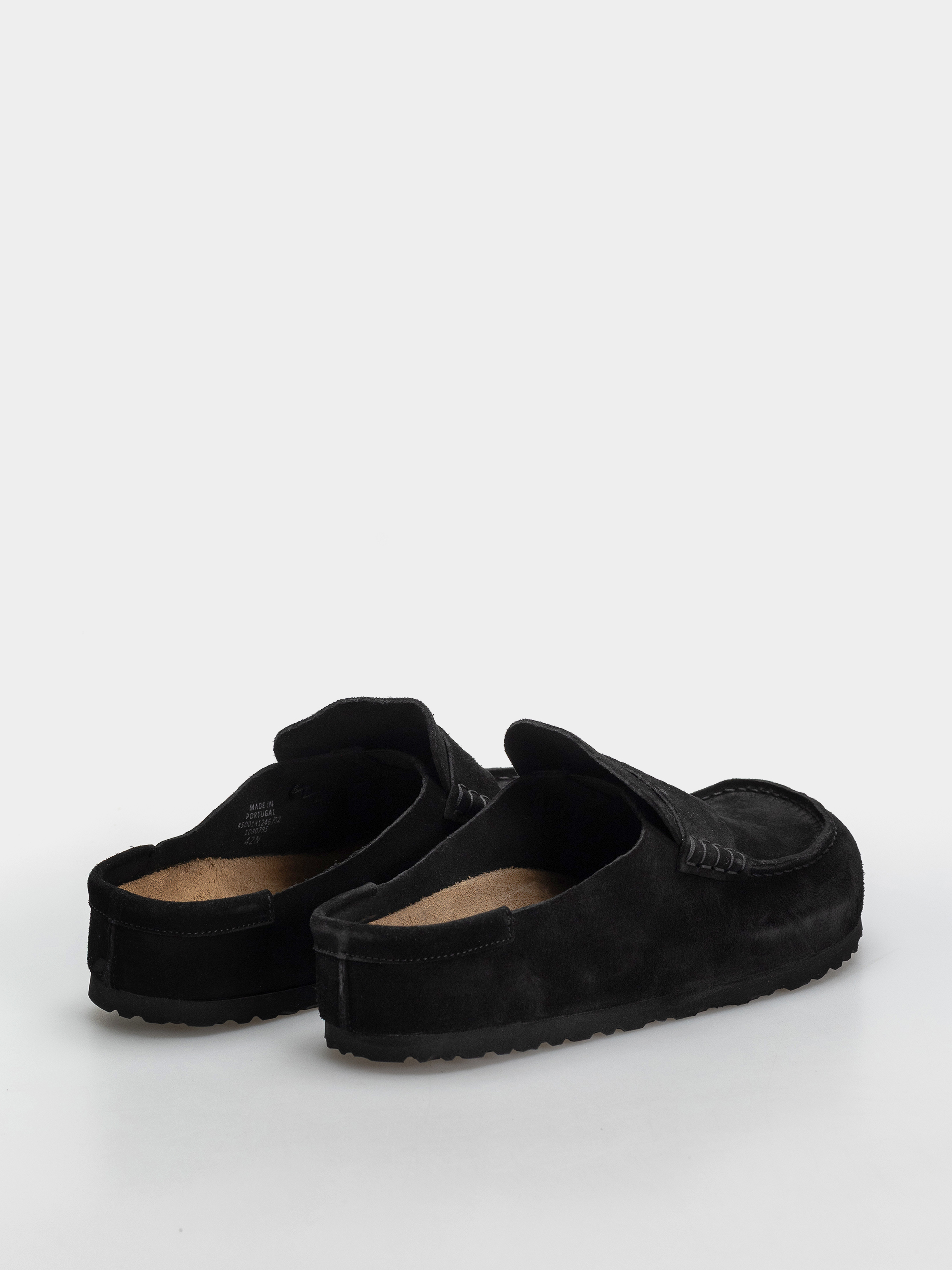 Șlapi Birkenstock Naples Wrapped Suede Leather Regular (black)