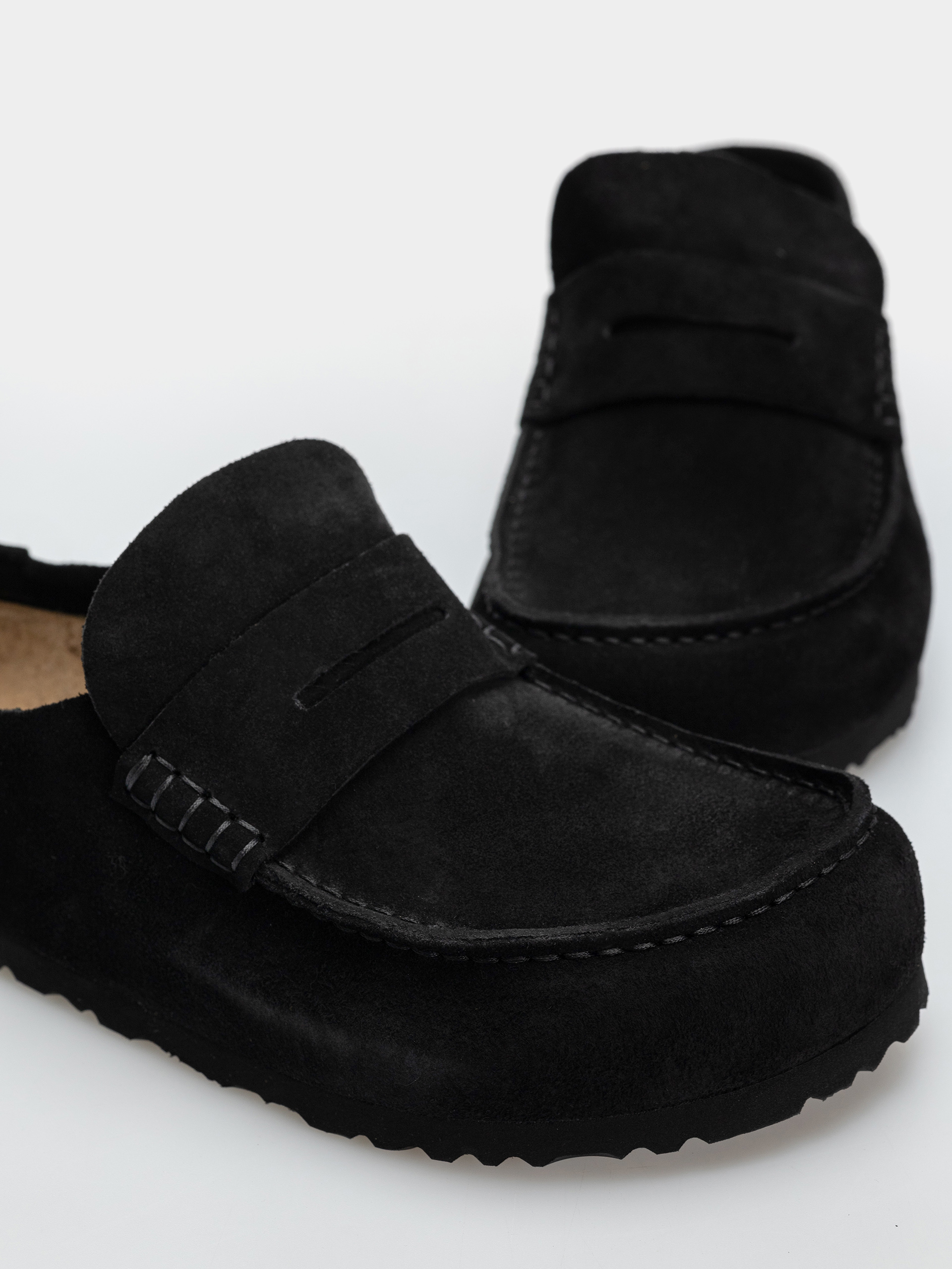 Șlapi Birkenstock Naples Wrapped Suede Leather Regular (black)