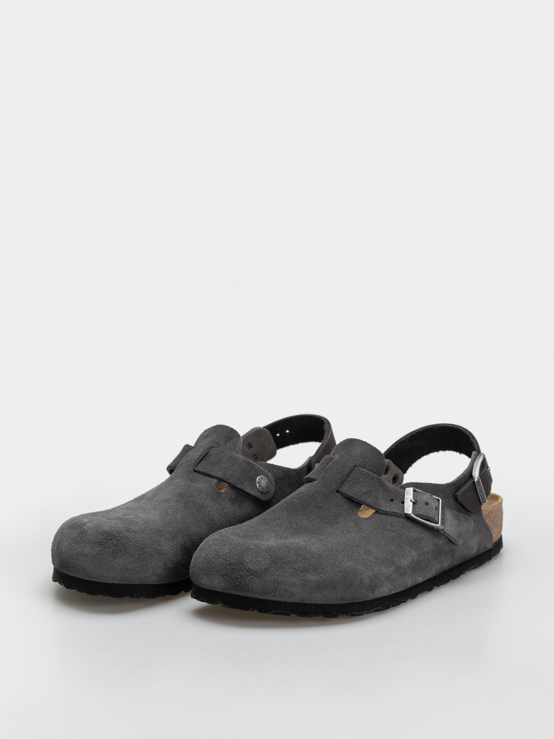 Șlapi Birkenstock Tokio Suede Leather Regular (charcoal)