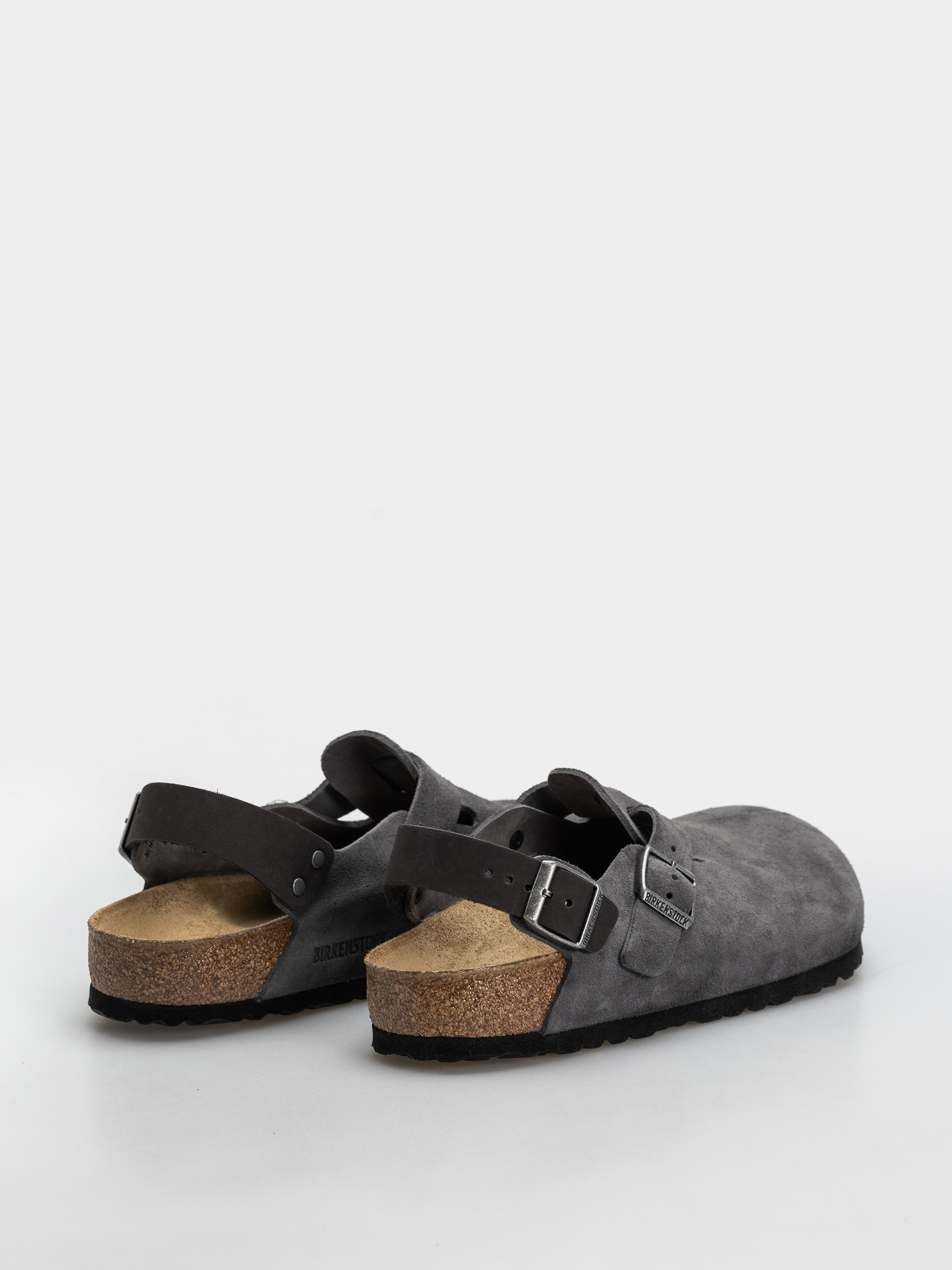 Șlapi Birkenstock Tokio Suede Leather Regular (charcoal)