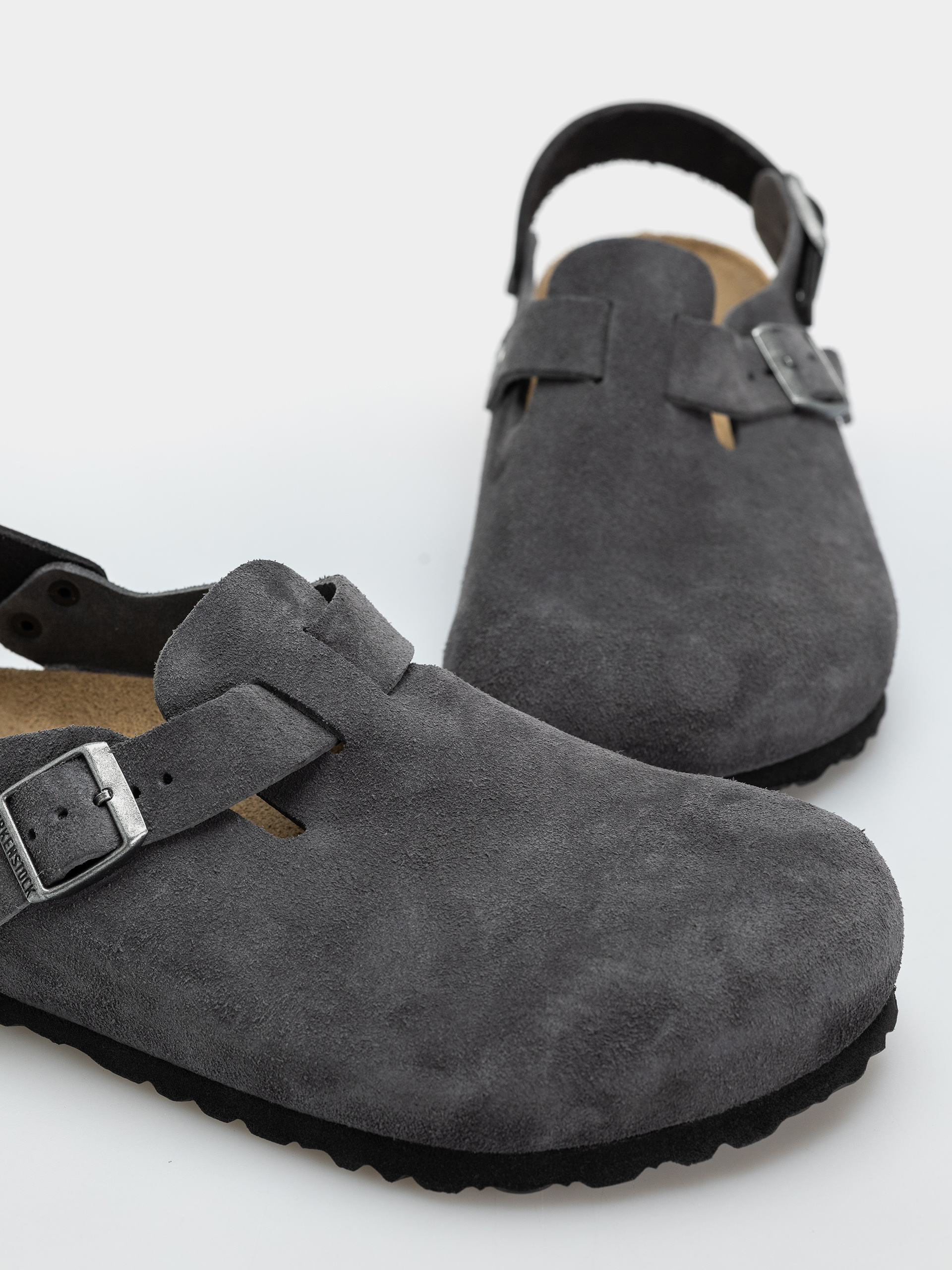 Șlapi Birkenstock Tokio Suede Leather Regular (charcoal)