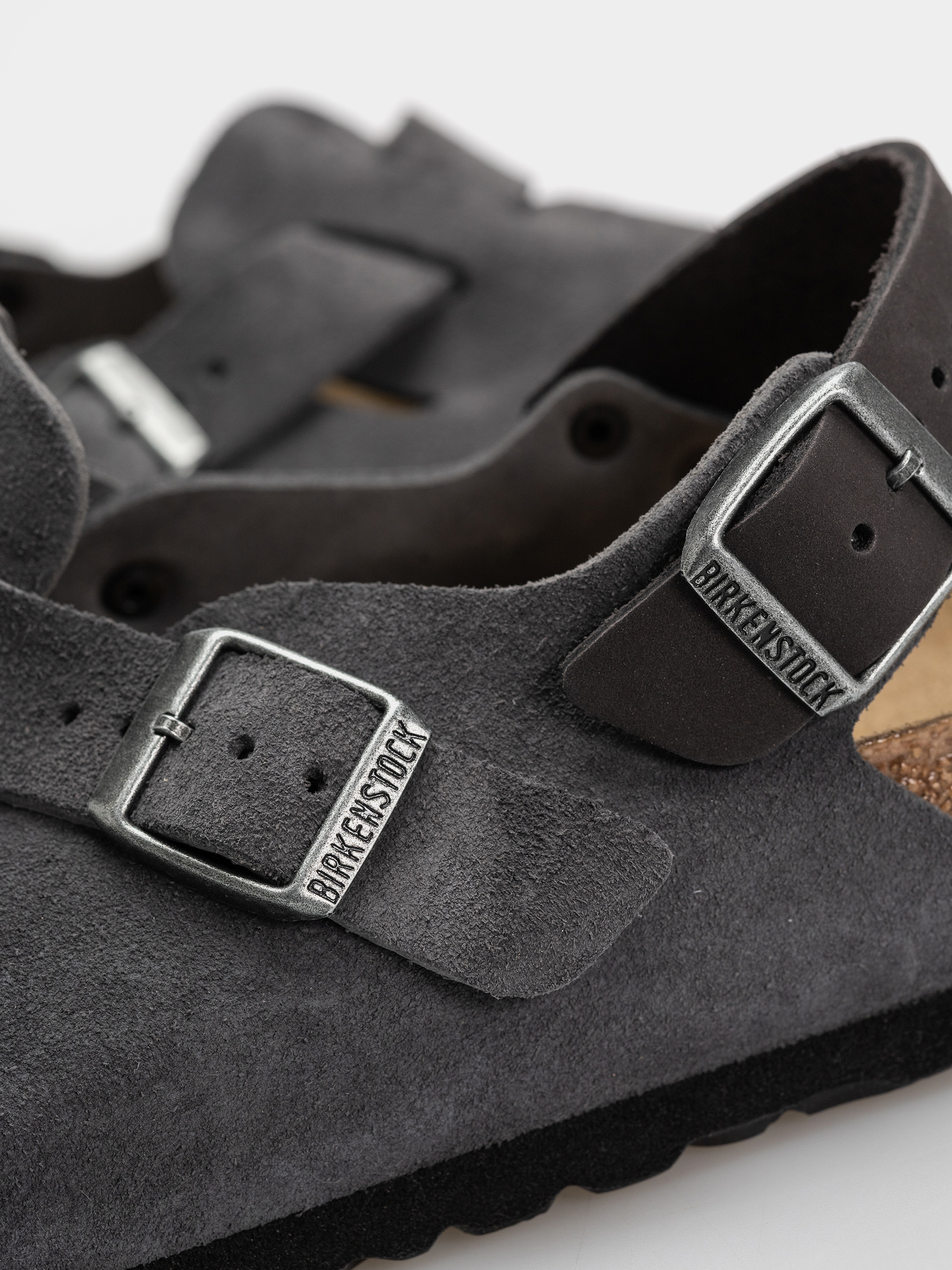 Șlapi Birkenstock Tokio Suede Leather Regular (charcoal)