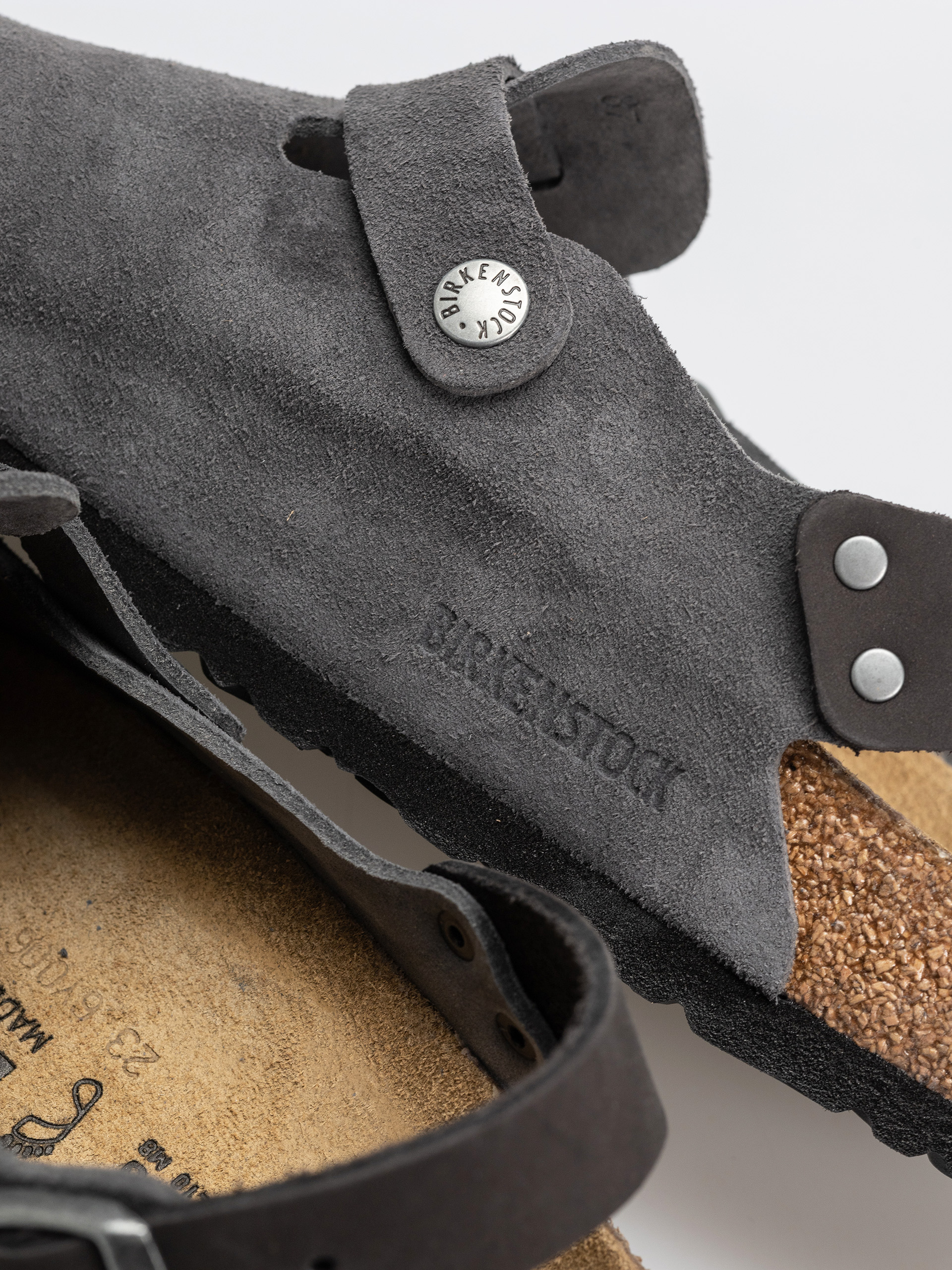 Șlapi Birkenstock Tokio Suede Leather Regular (charcoal)