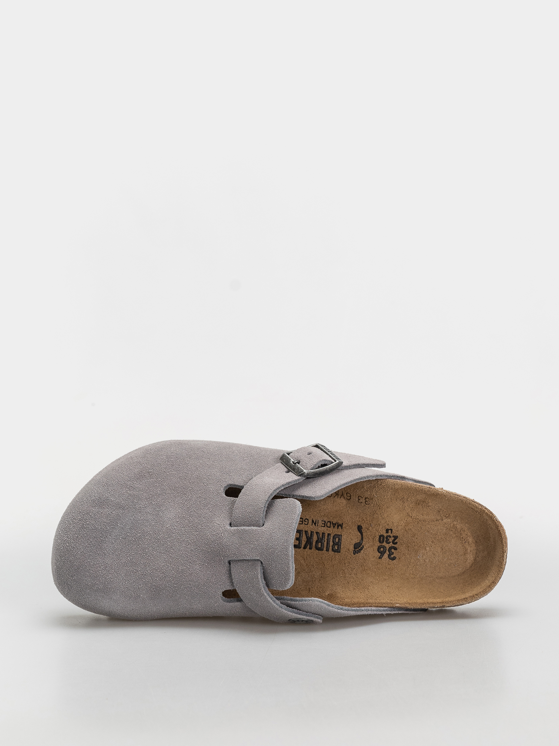 Șlapi Birkenstock Boston Suede Leather Narrow (lavender sky)