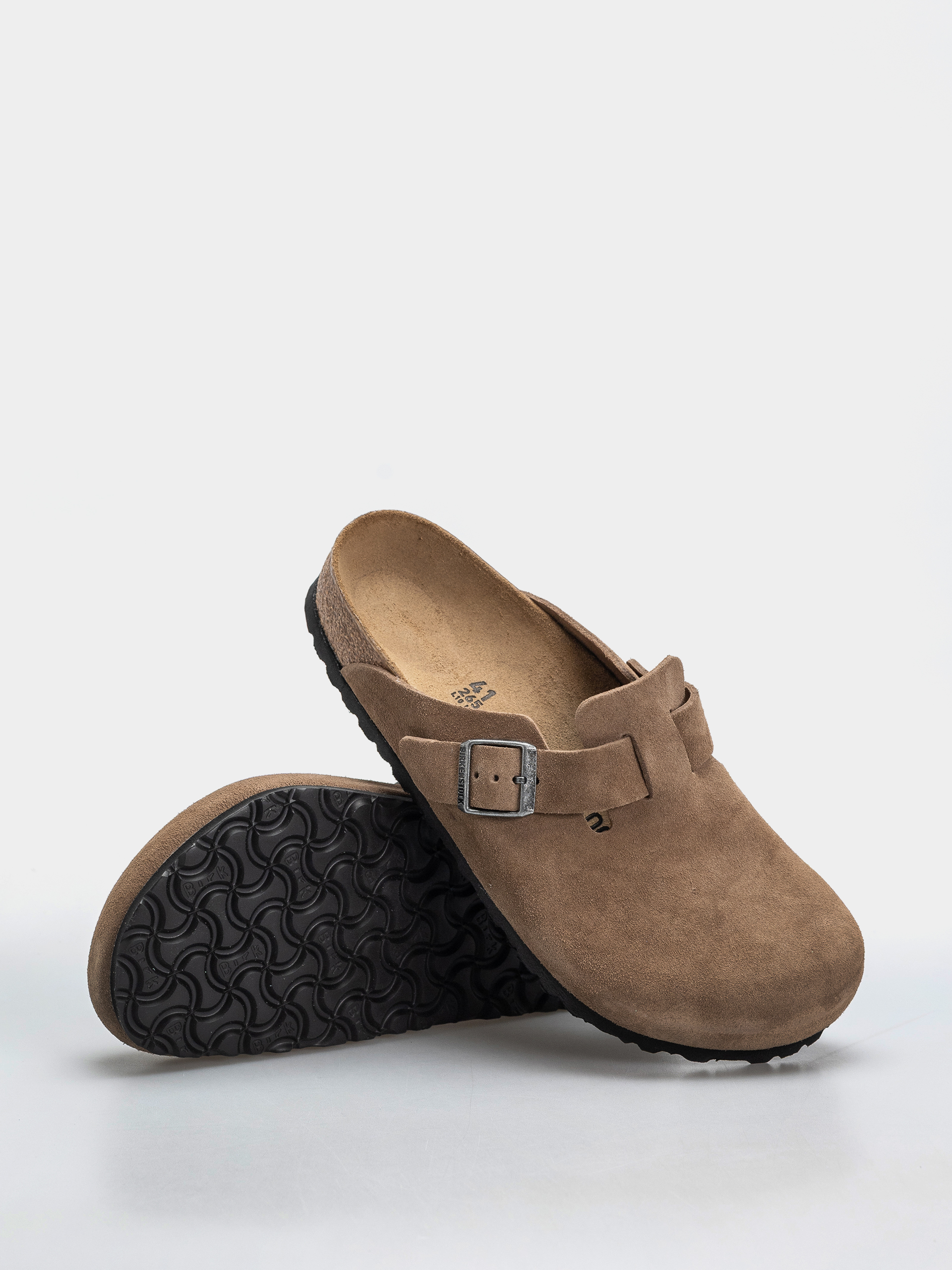Șlapi Birkenstock Boston Suede Leather Regular (dark tea)