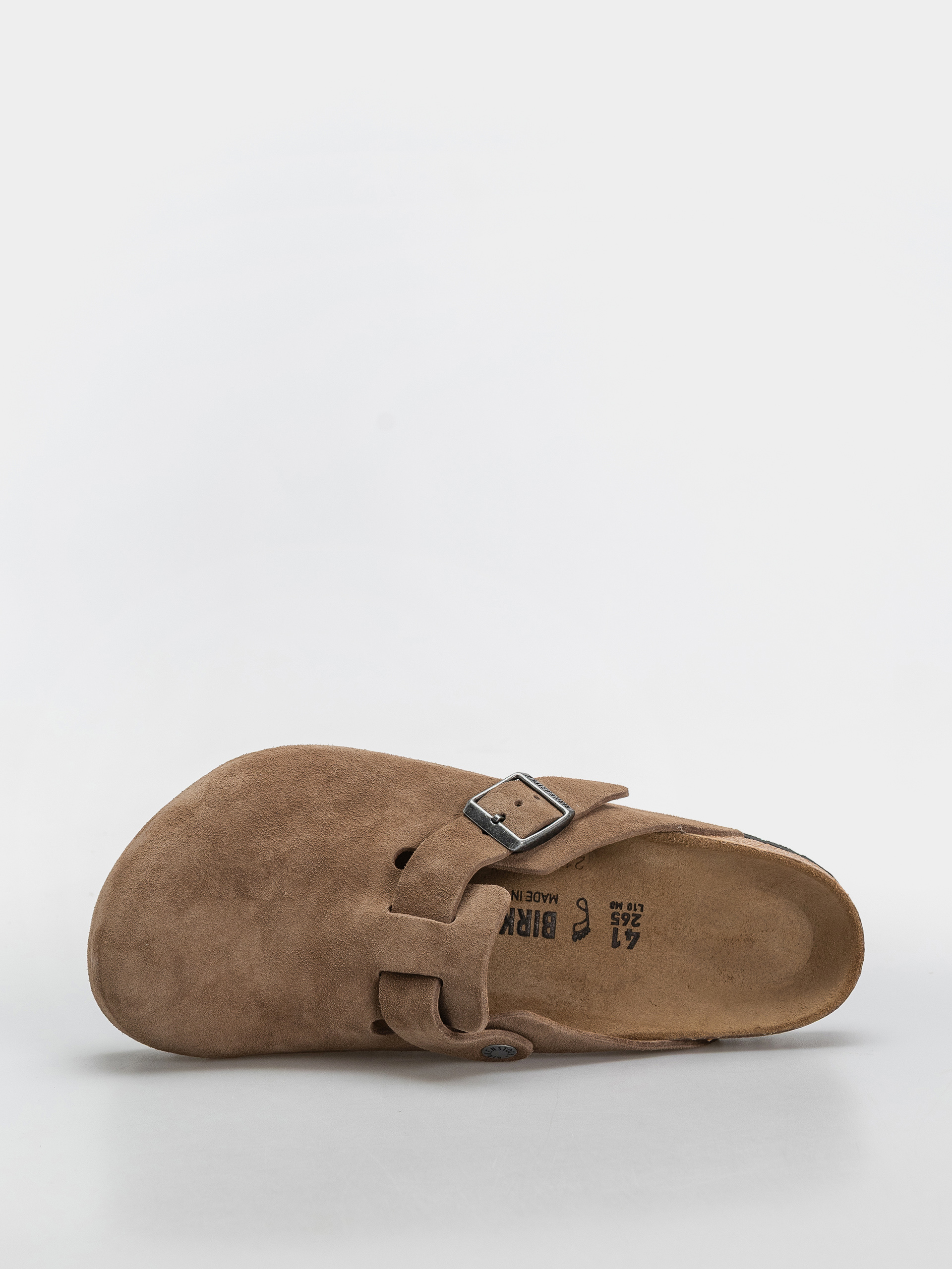Șlapi Birkenstock Boston Suede Leather Regular (dark tea)