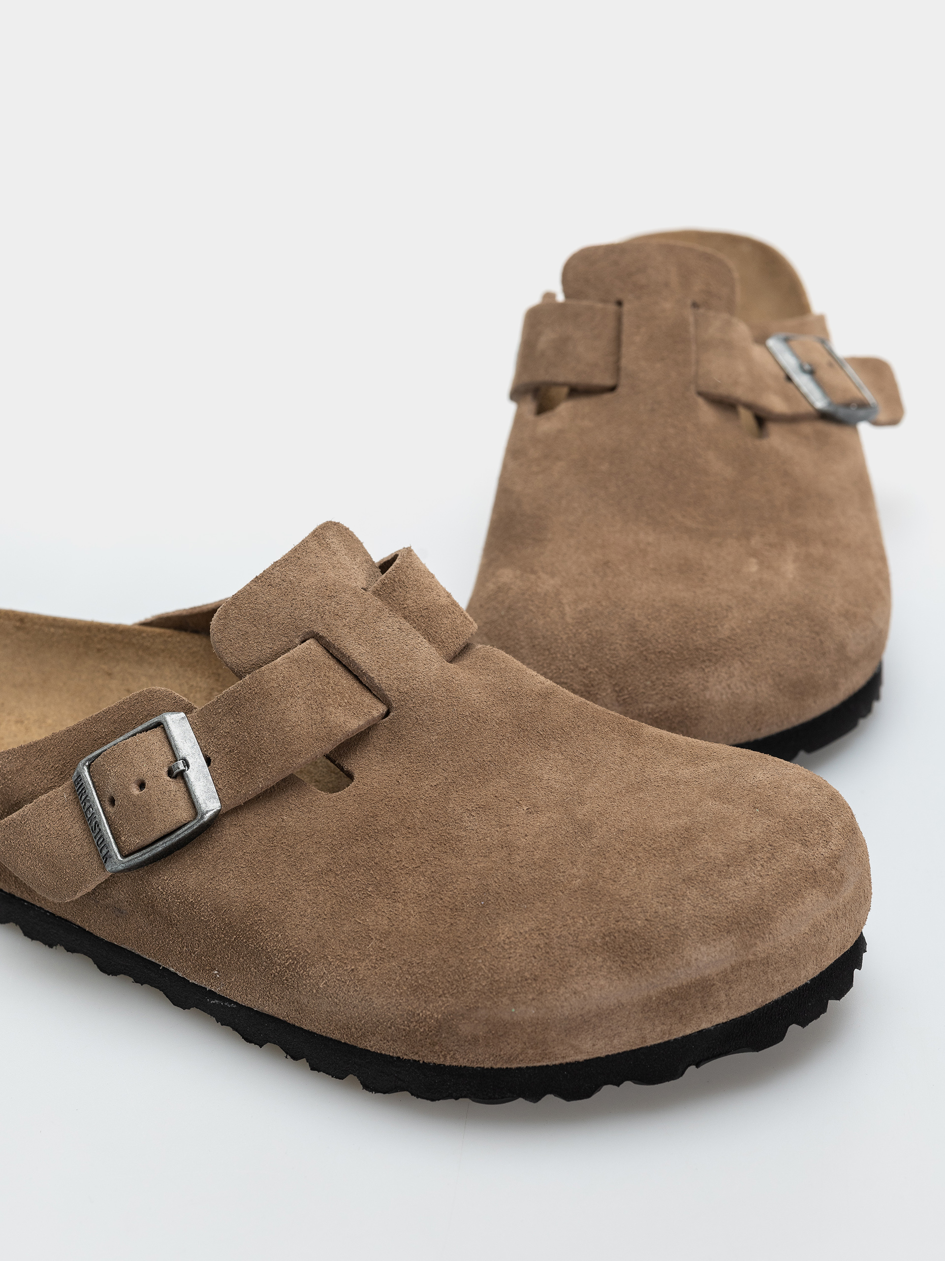 Șlapi Birkenstock Boston Suede Leather Regular (dark tea)