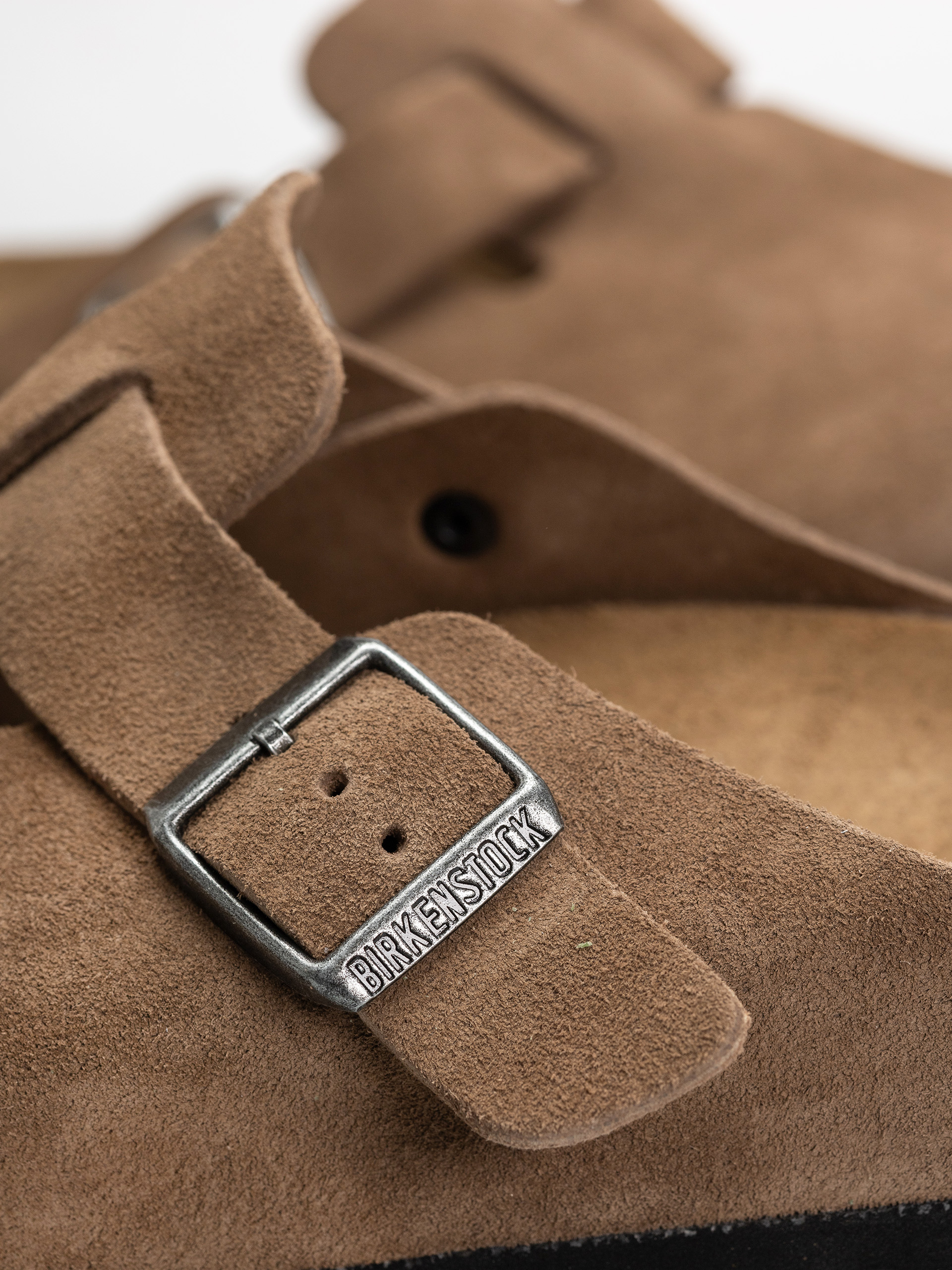 Șlapi Birkenstock Boston Suede Leather Regular (dark tea)