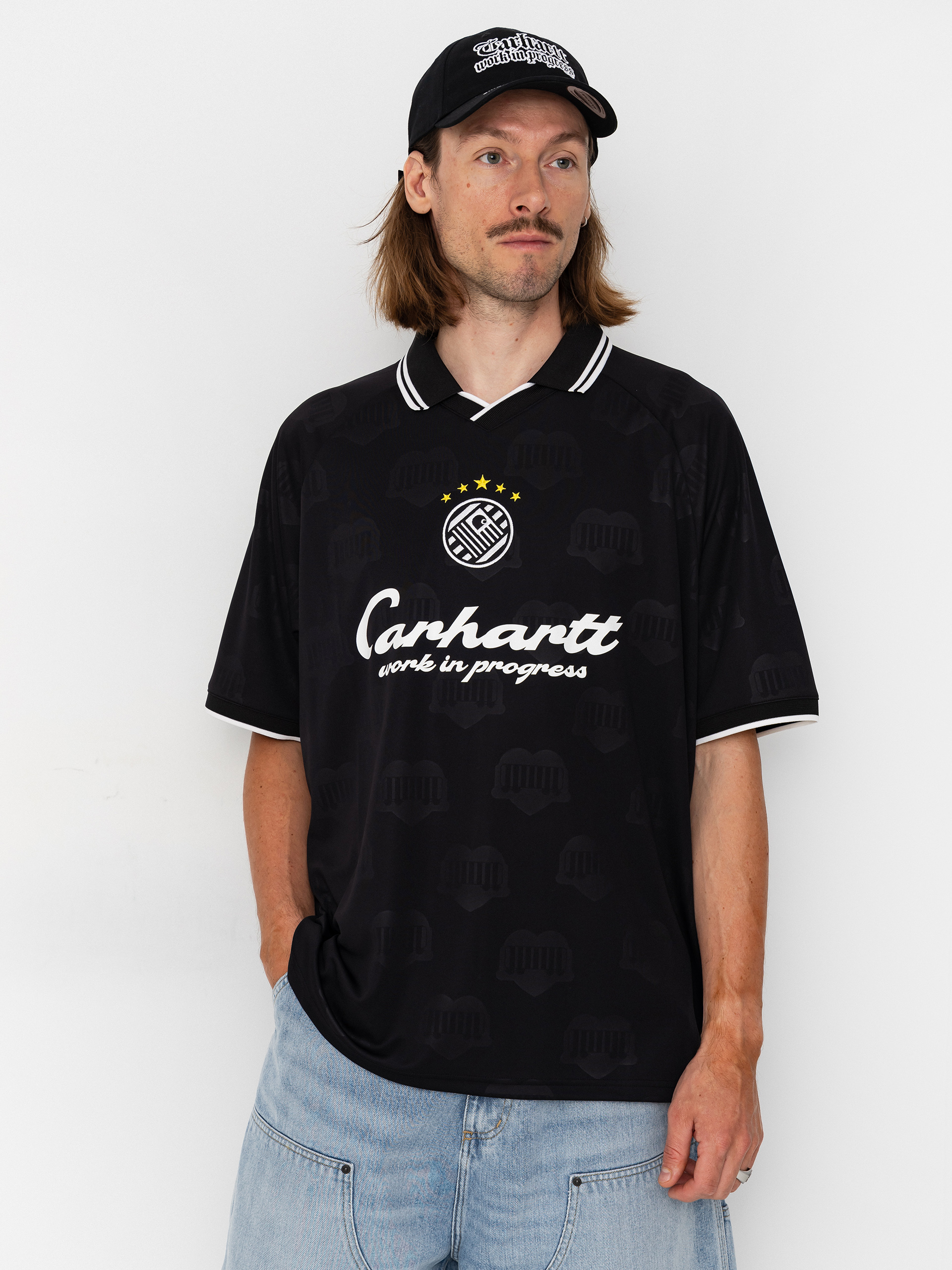 Tricou Carhartt WIP Terrace Football (heart train jacquard black)
