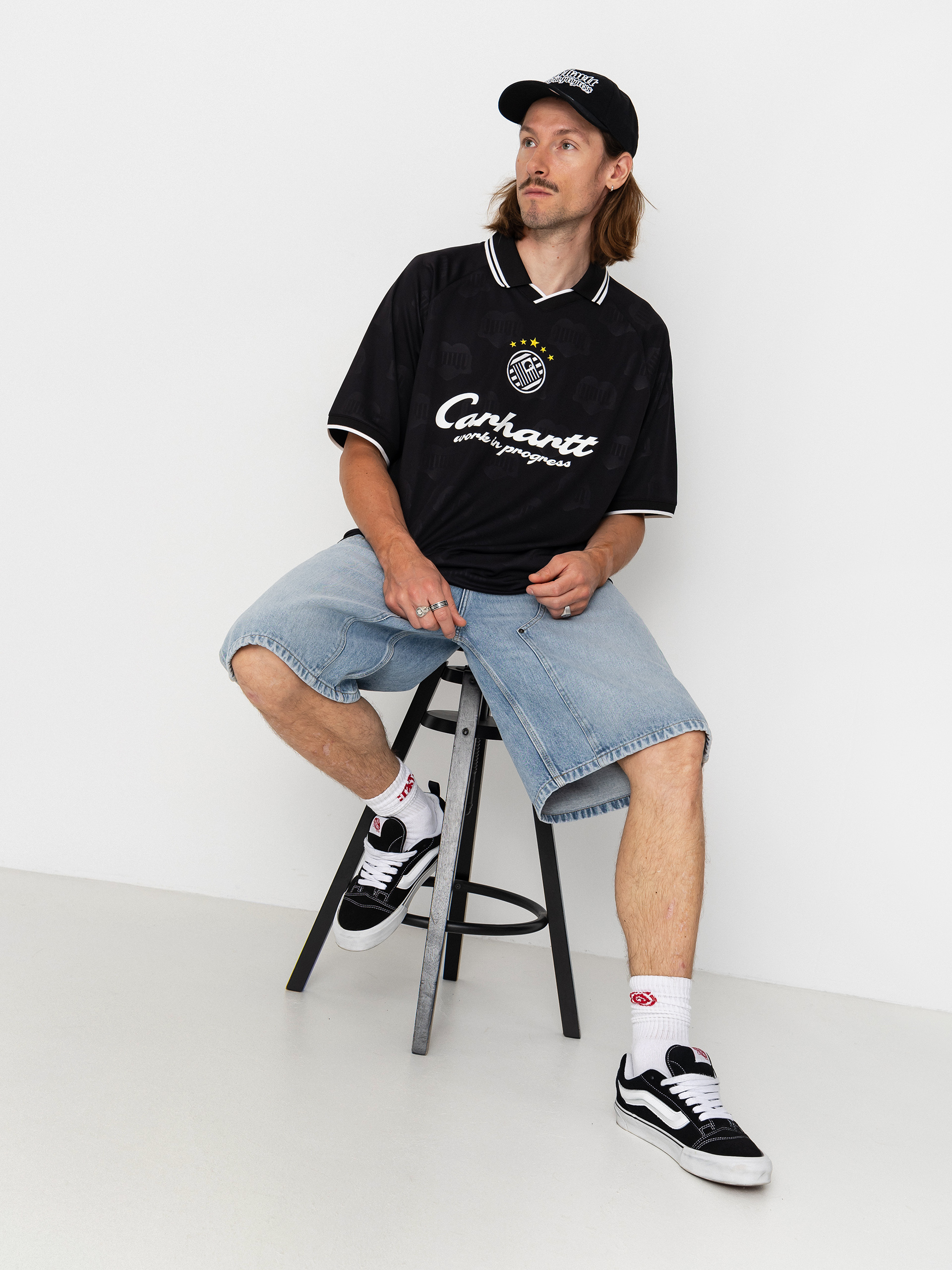 Tricou Carhartt WIP Terrace Football (heart train jacquard black)