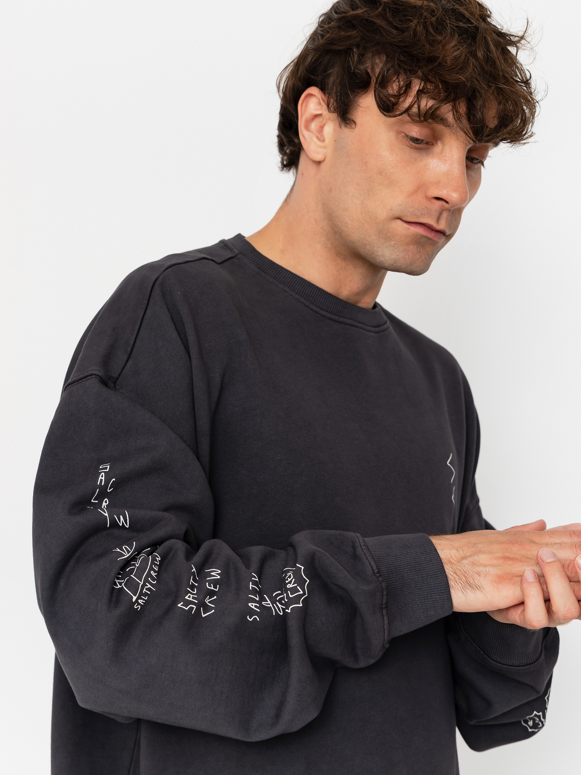 Hanorac Salty Crew Reel Lb Crewneck (pirate black)