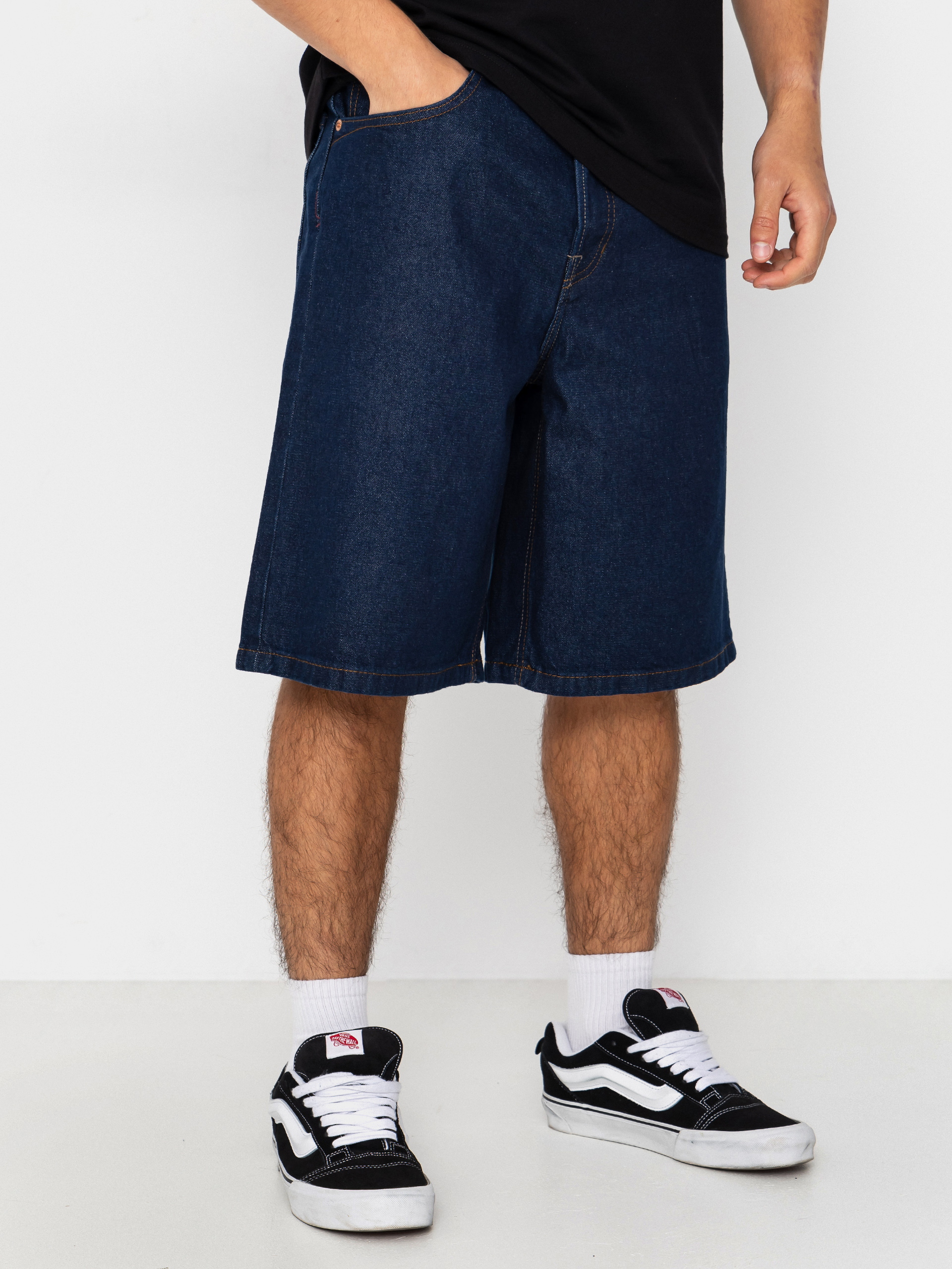 Pantaloni scurți Vans Lx Check 5 Baggy Denim (dark rinse)