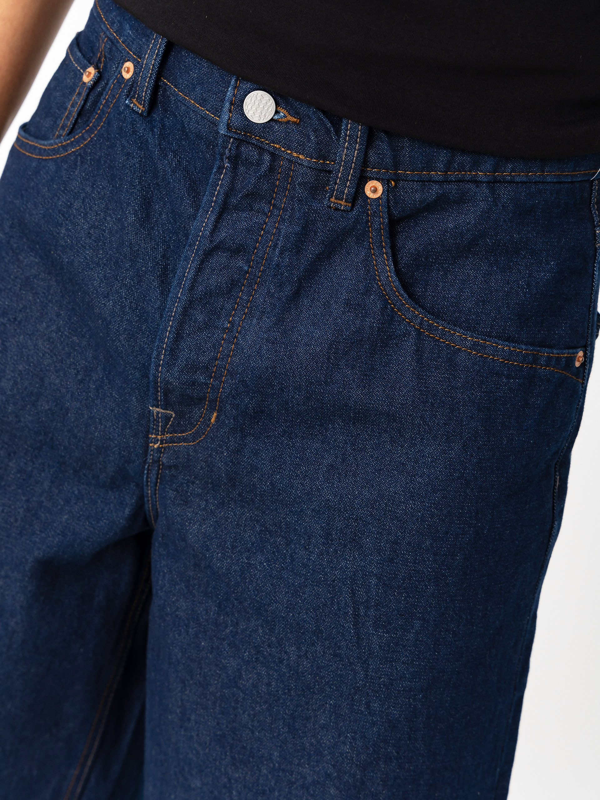 Pantaloni scurți Vans Lx Check 5 Baggy Denim (dark rinse)