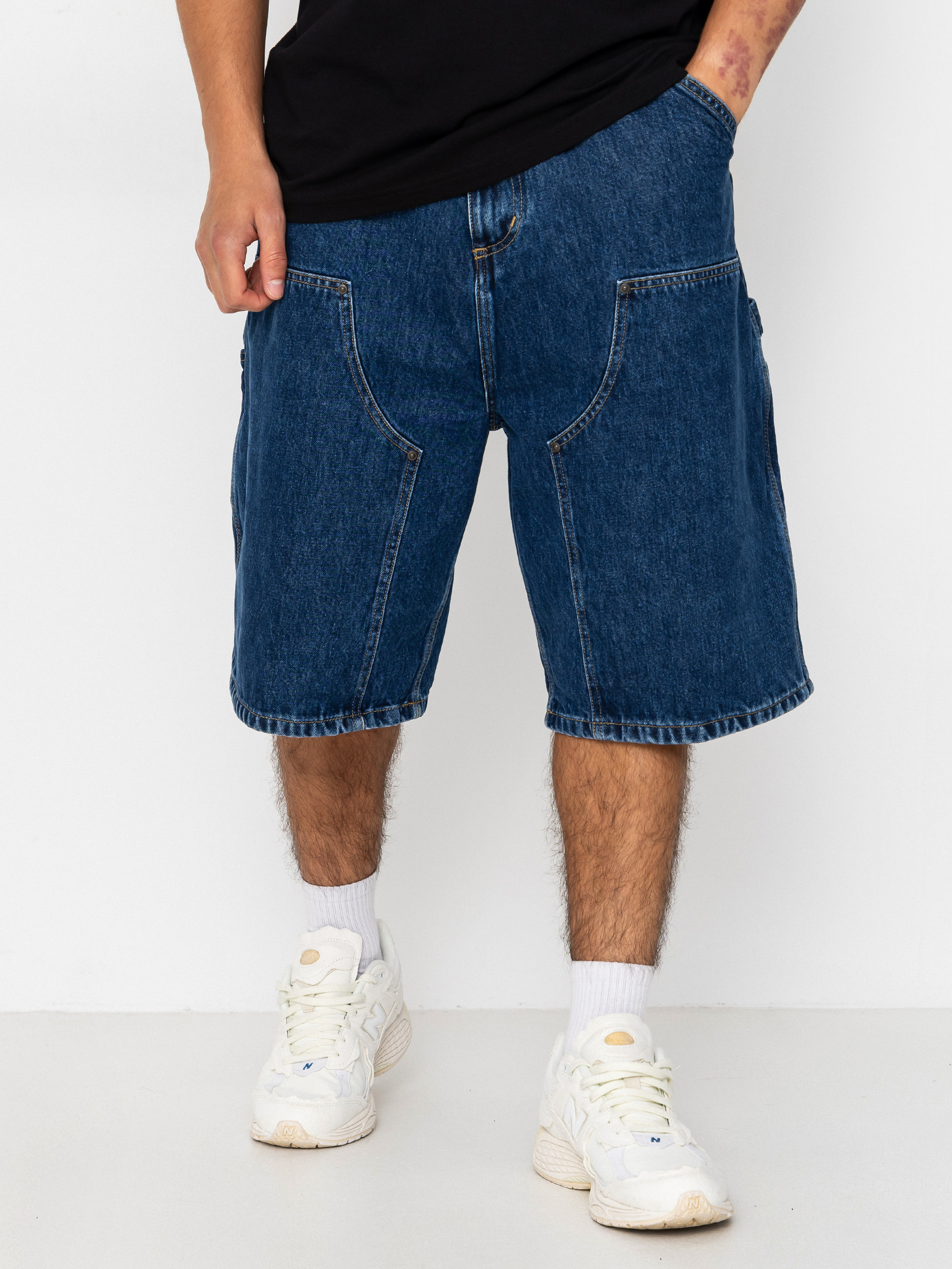 Pantaloni scurți Carhartt WIP OG Double Knee (blue stone washed)