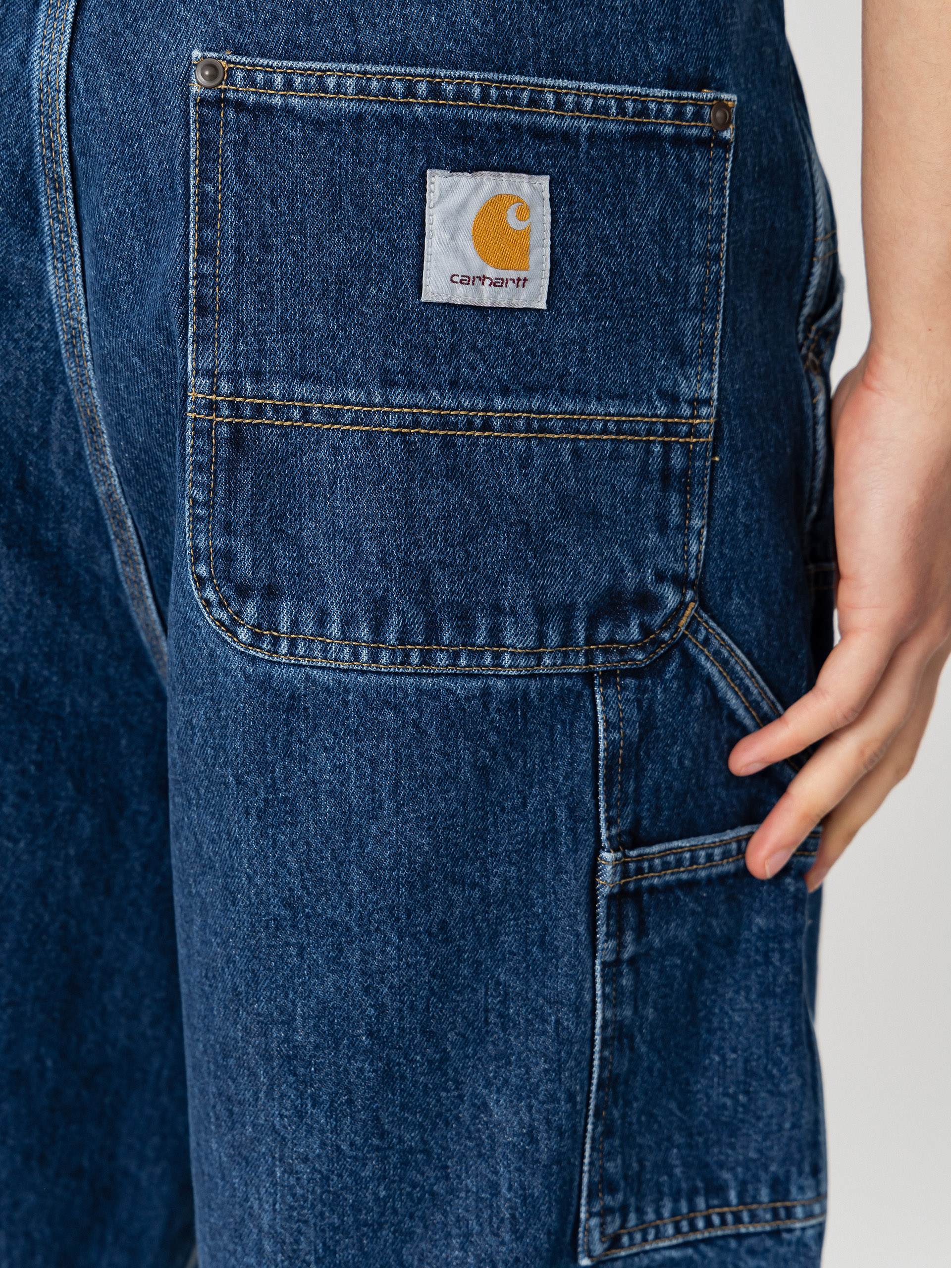 Pantaloni scurți Carhartt WIP OG Double Knee (blue stone washed)