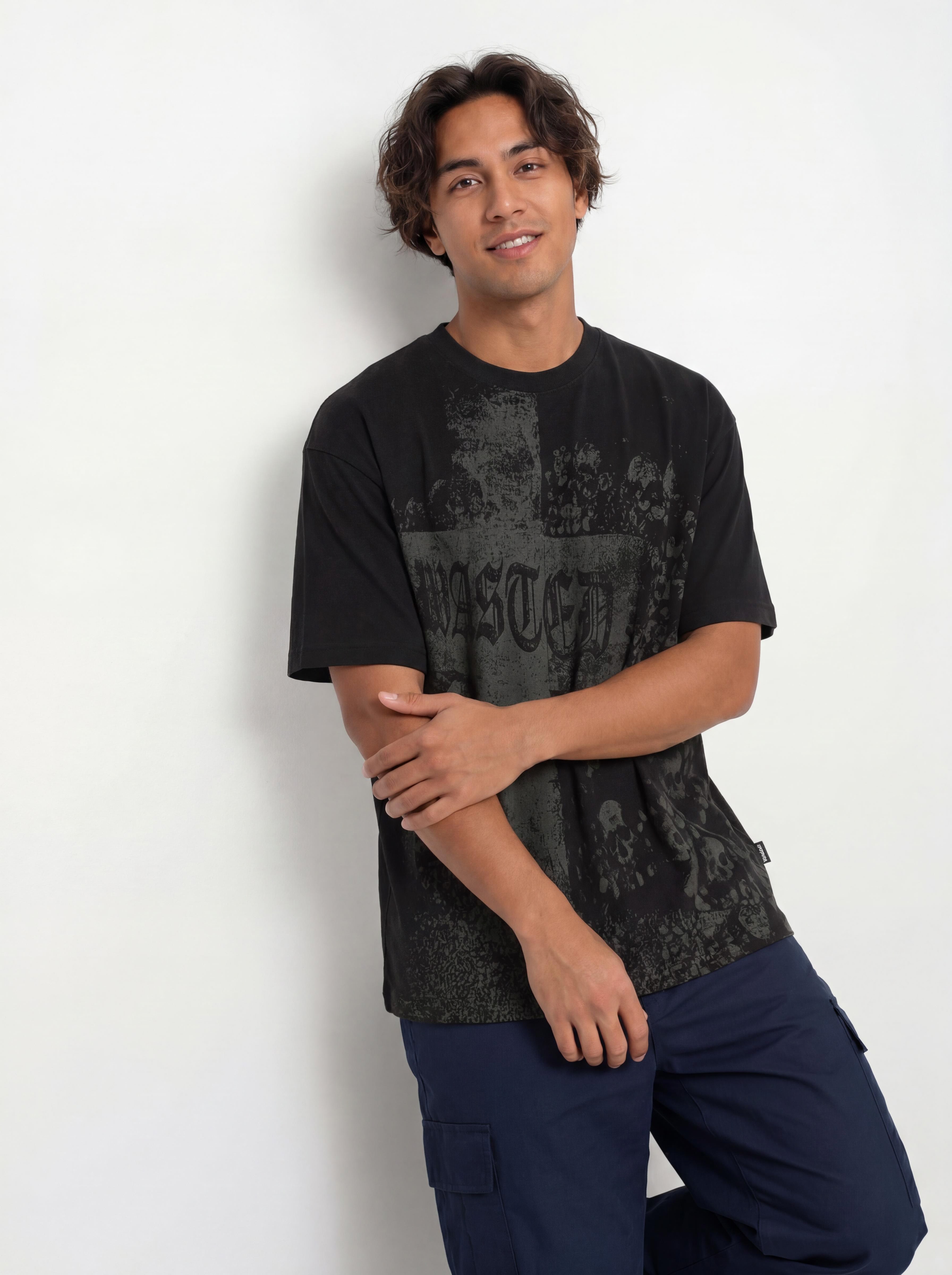 Tricou Wasted Paris Catacombs Boxy (faded black)