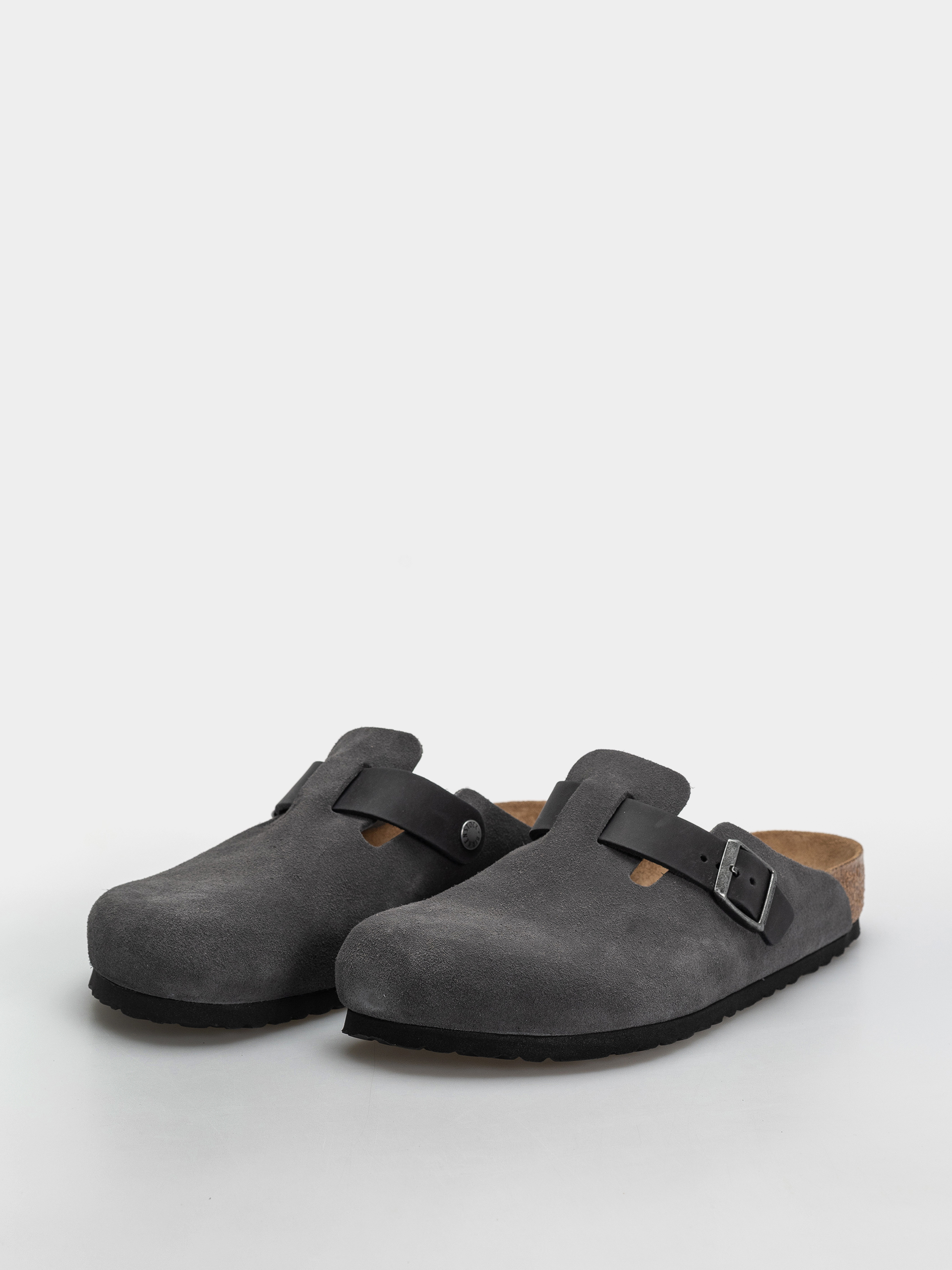 Șlapi Birkenstock Boston Mixed Leather Regular (charcoal)