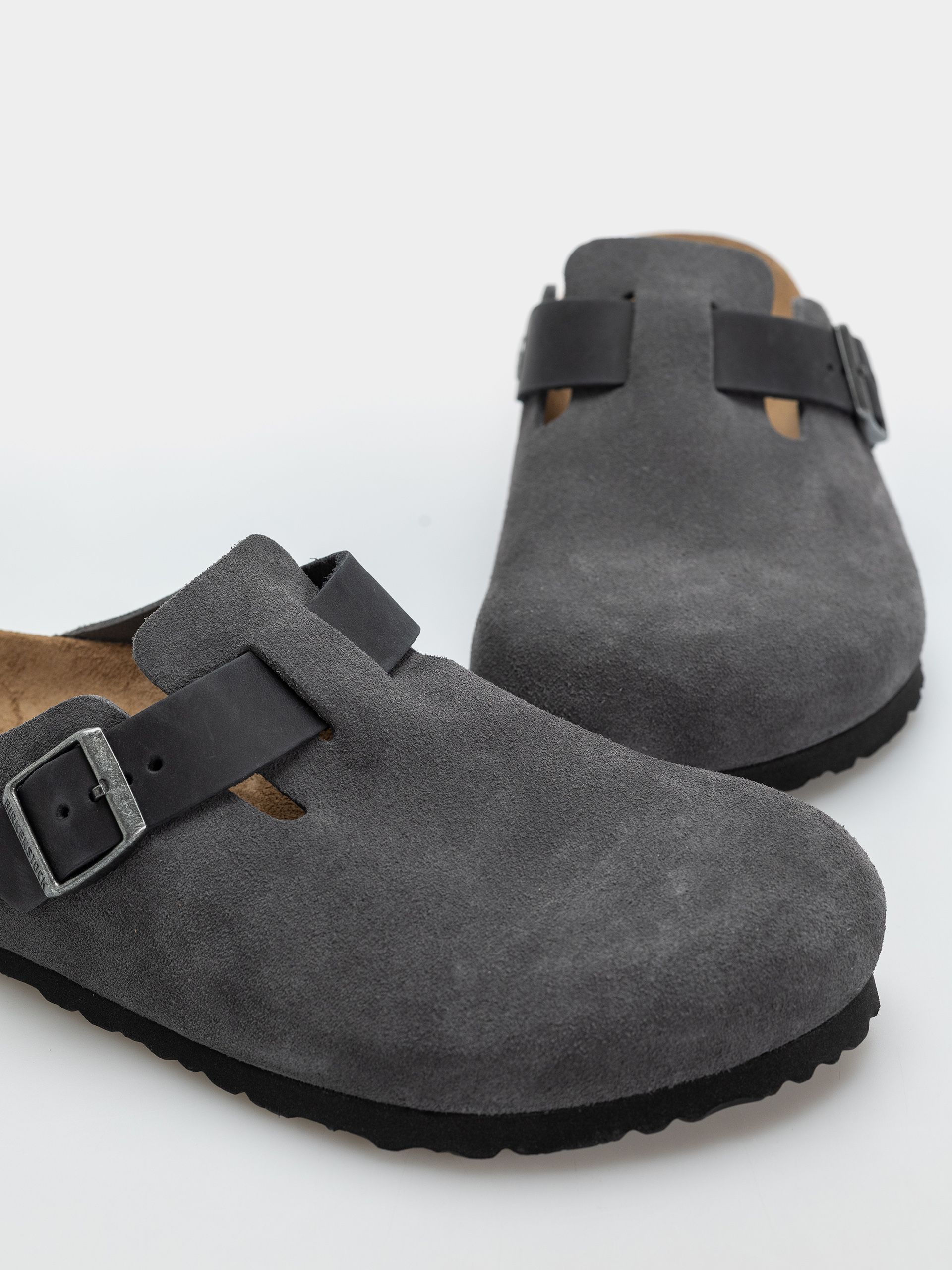 Șlapi Birkenstock Boston Mixed Leather Regular (charcoal)